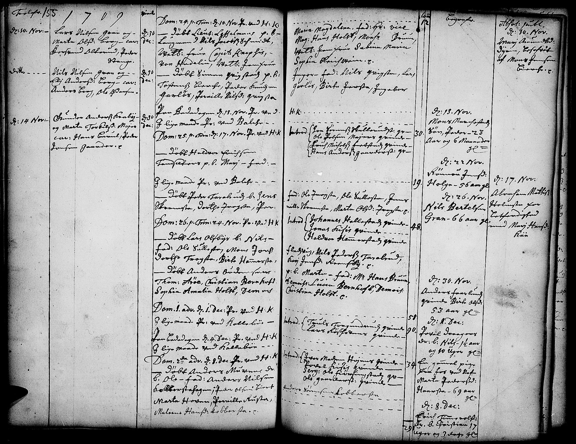 Toten prestekontor, AV/SAH-PREST-102/H/Ha/Haa/L0001: Parish register (official) no. 1, 1695-1713, p. 155