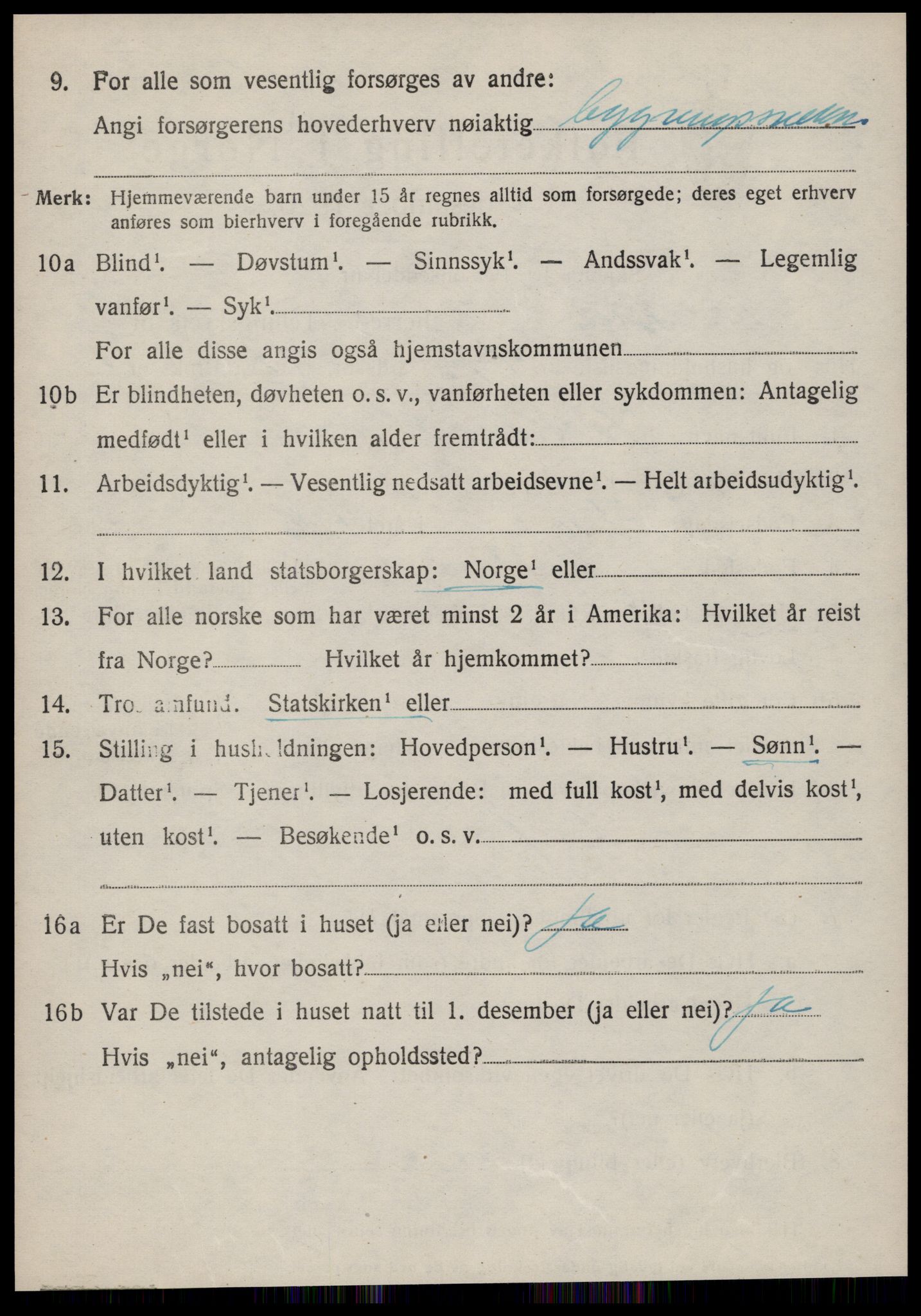 SAT, 1920 census for Vestnes, 1920, p. 3132