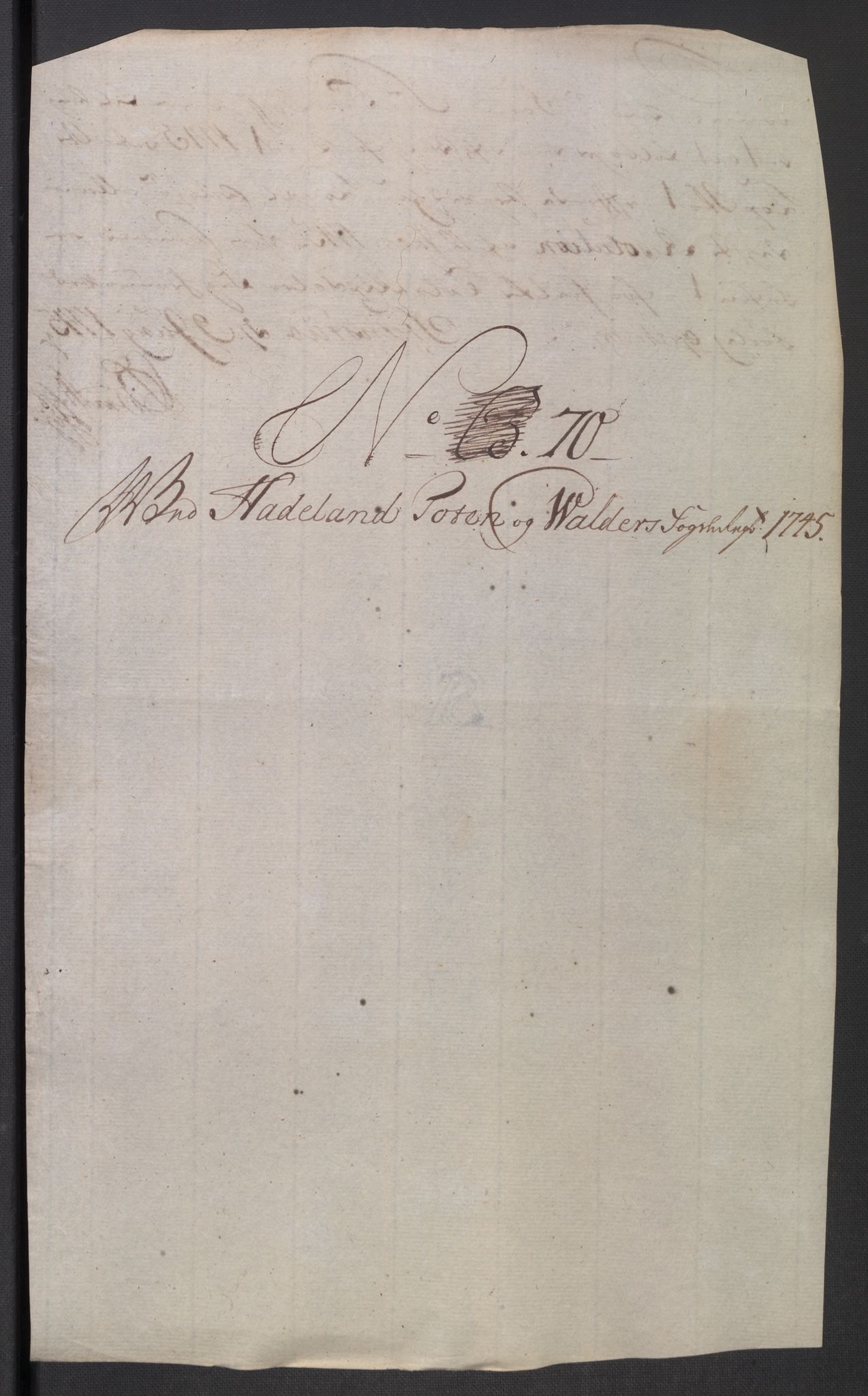 Rentekammeret inntil 1814, Reviderte regnskaper, Fogderegnskap, AV/RA-EA-4092/R18/L1345: Fogderegnskap Hadeland, Toten og Valdres, 1745-1746, p. 299