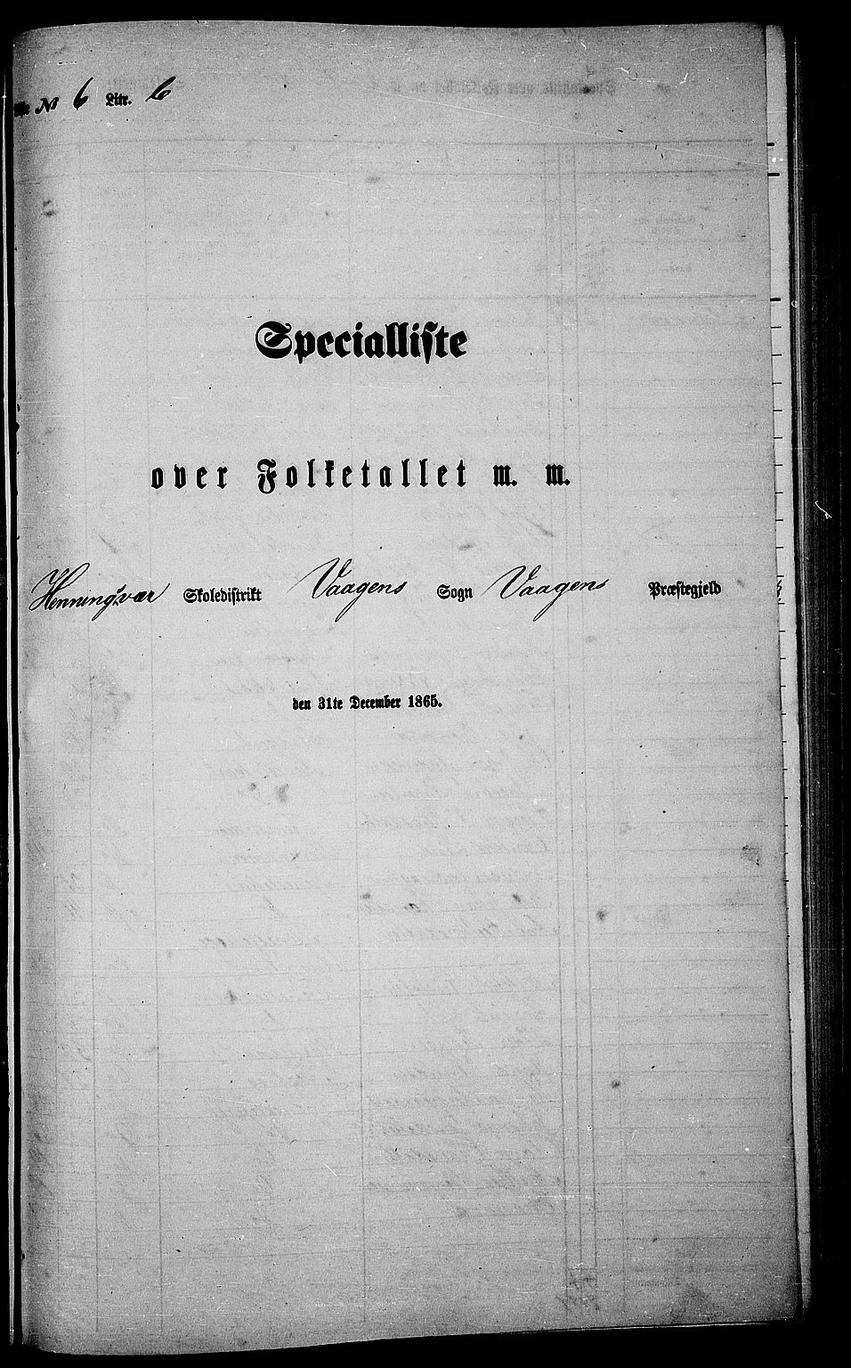 RA, 1865 census for Vågan, 1865, p. 148