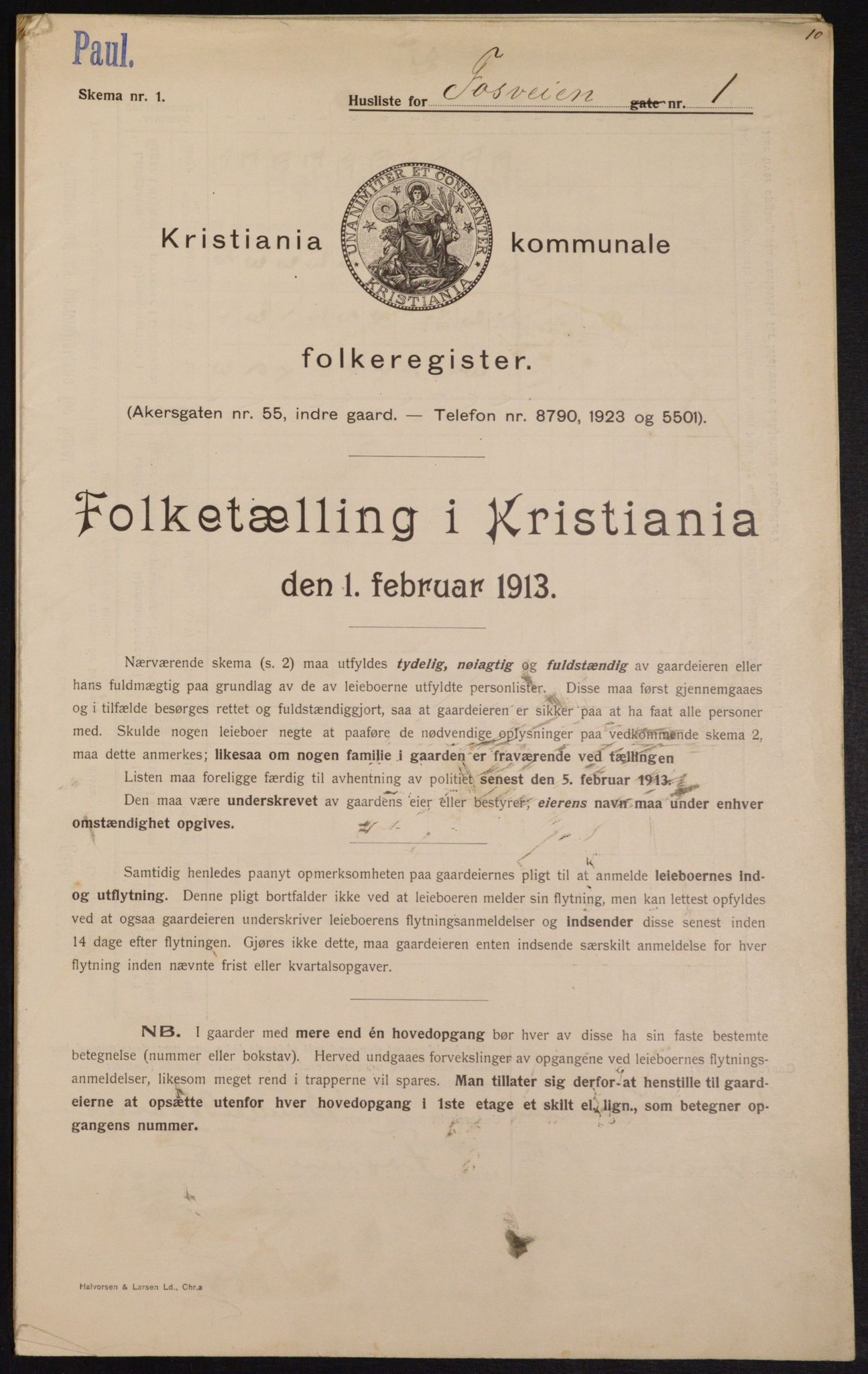 OBA, Municipal Census 1913 for Kristiania, 1913, p. 24821