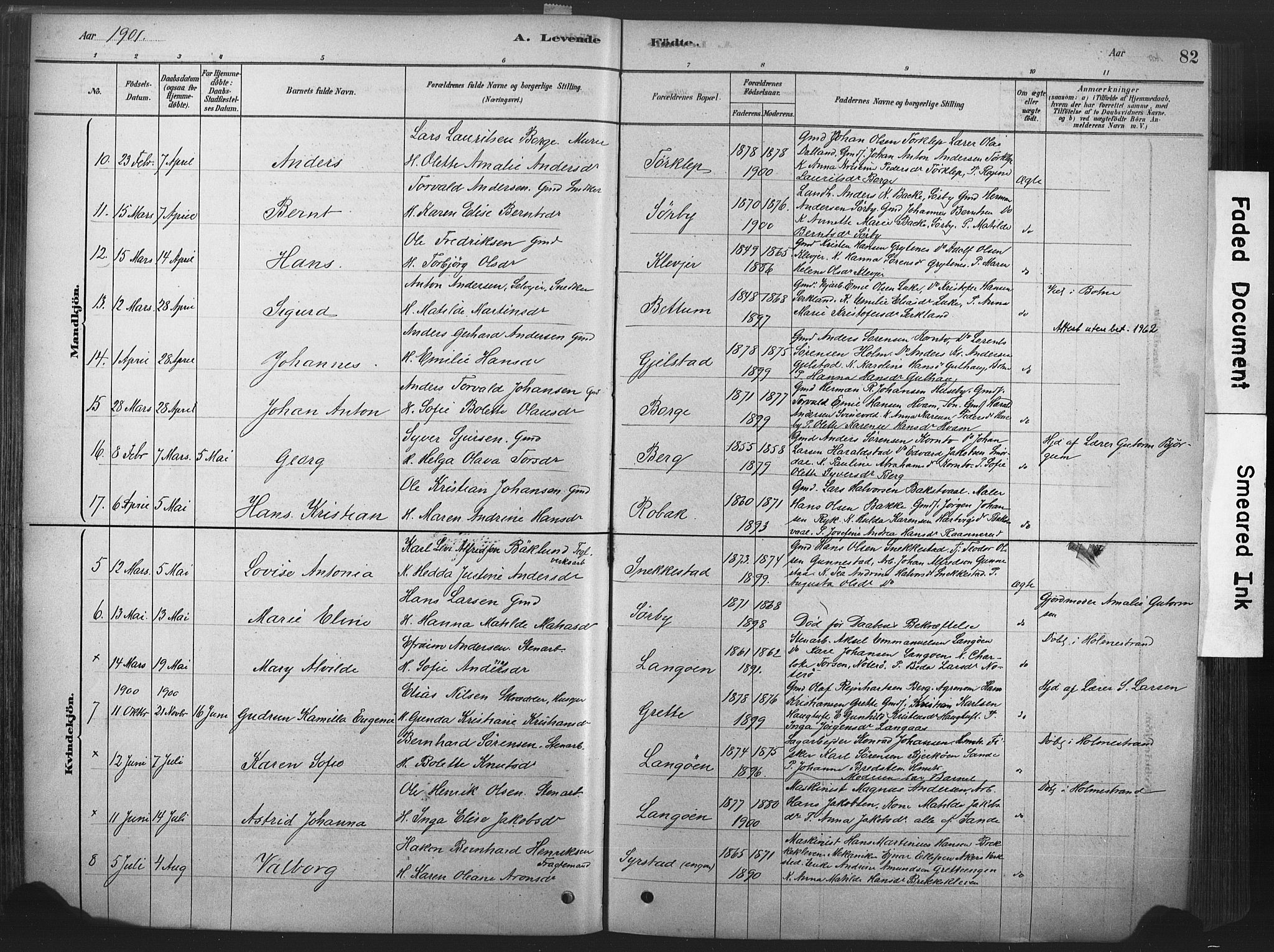 Våle kirkebøker, SAKO/A-334/F/Fa/L0011: Parish register (official) no. I 11, 1878-1906, p. 82