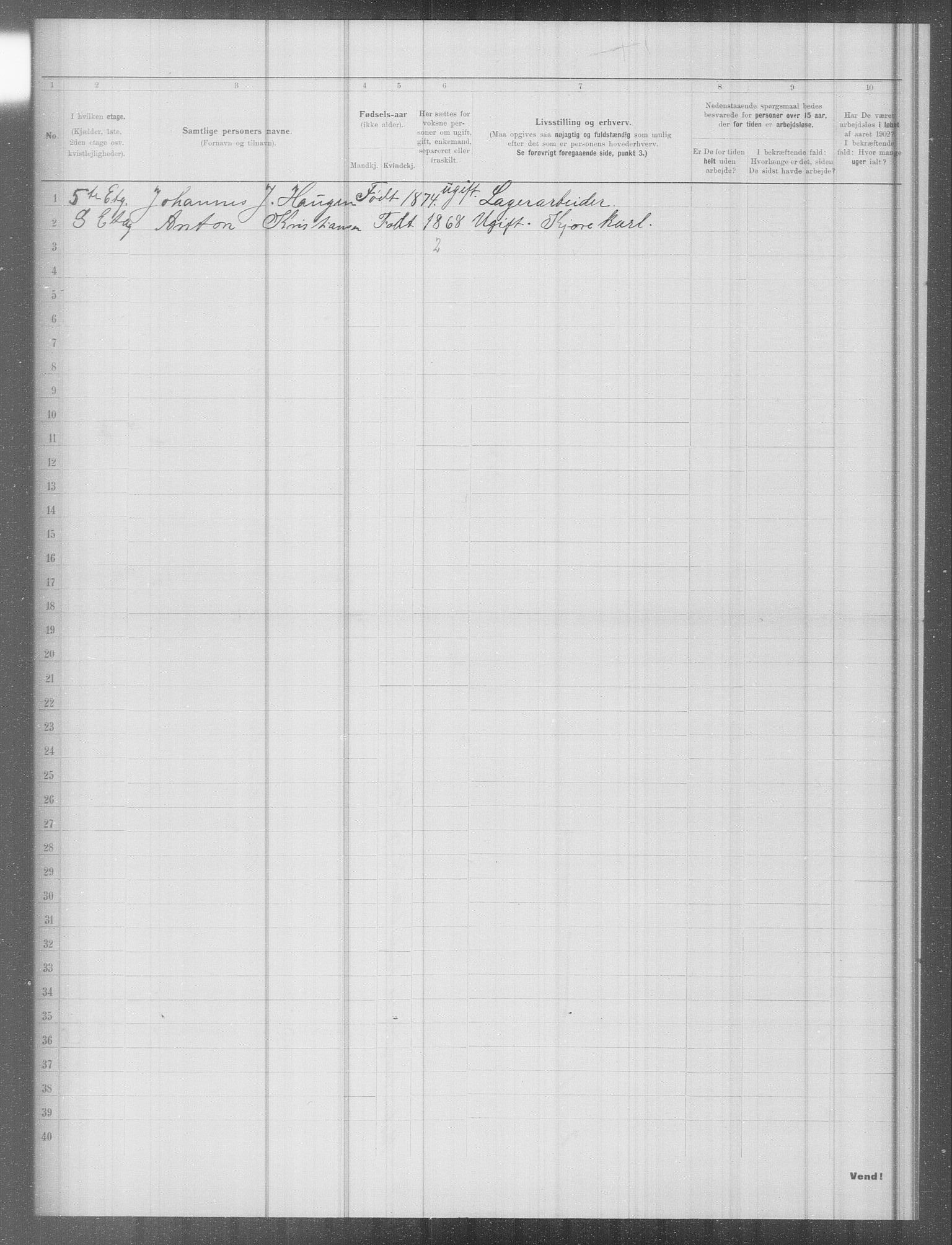 OBA, Municipal Census 1902 for Kristiania, 1902, p. 9960