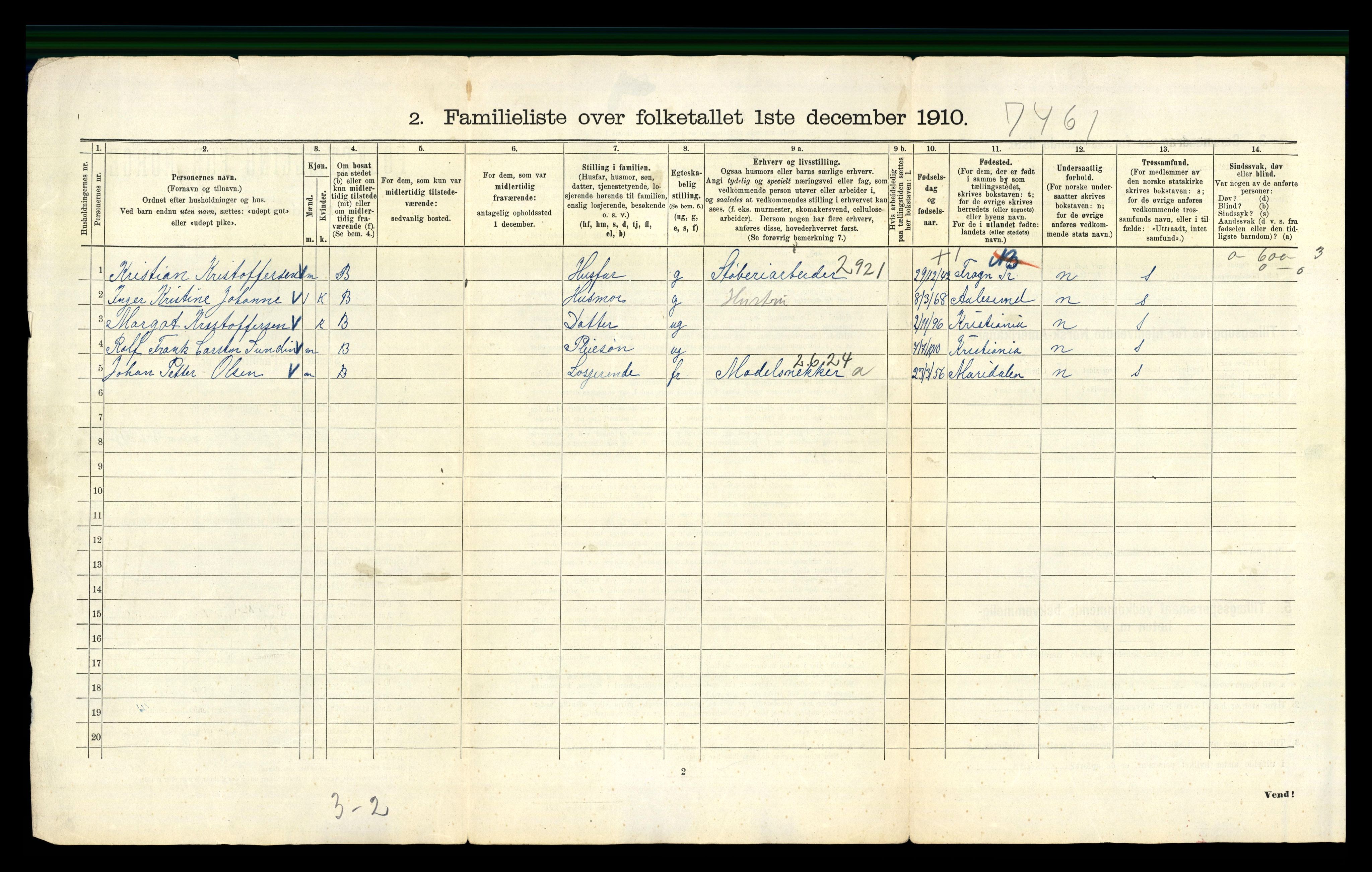 RA, 1910 census for Kristiania, 1910, p. 42014