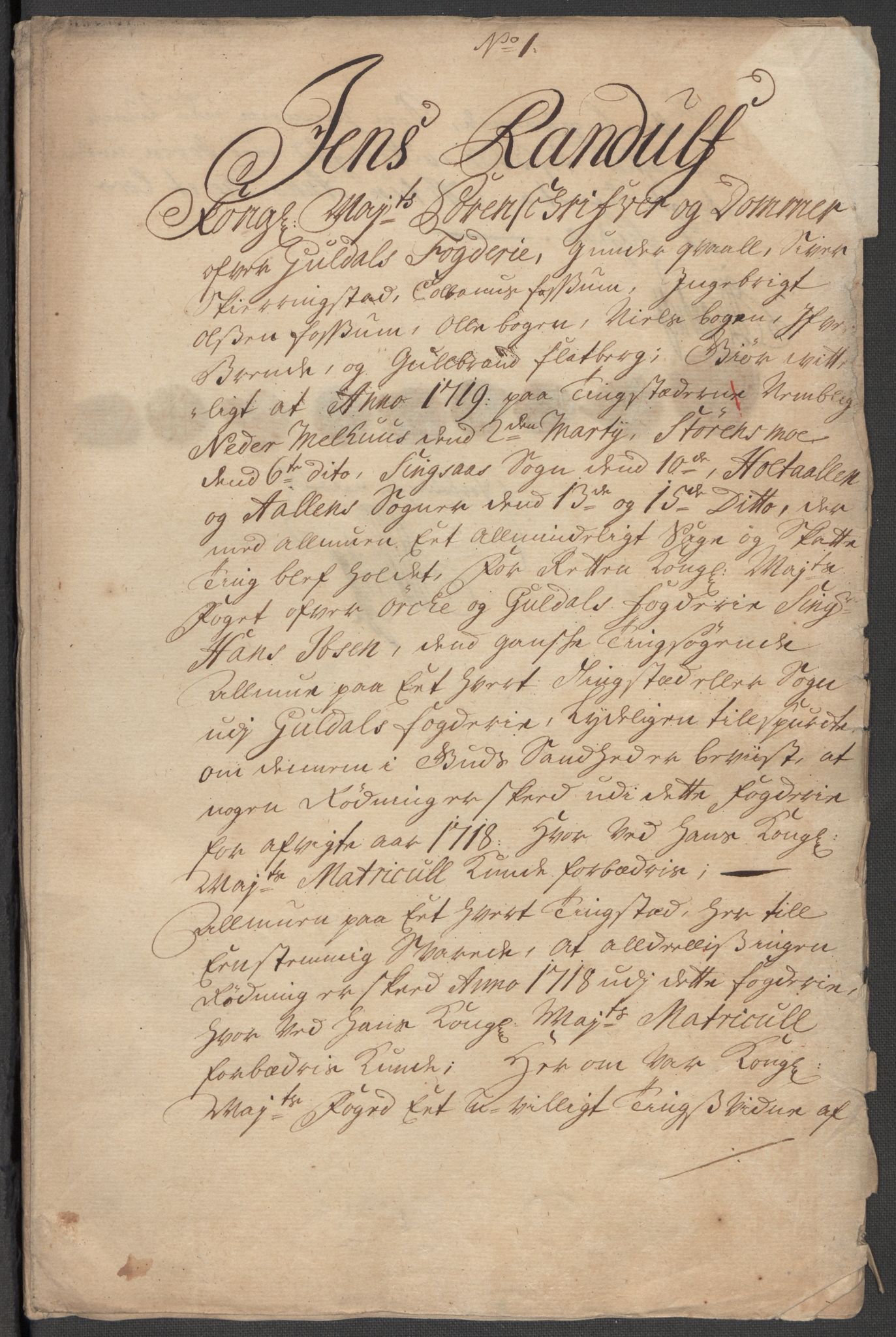 Rentekammeret inntil 1814, Reviderte regnskaper, Fogderegnskap, RA/EA-4092/R60/L3972: Fogderegnskap Orkdal og Gauldal, 1718, p. 3