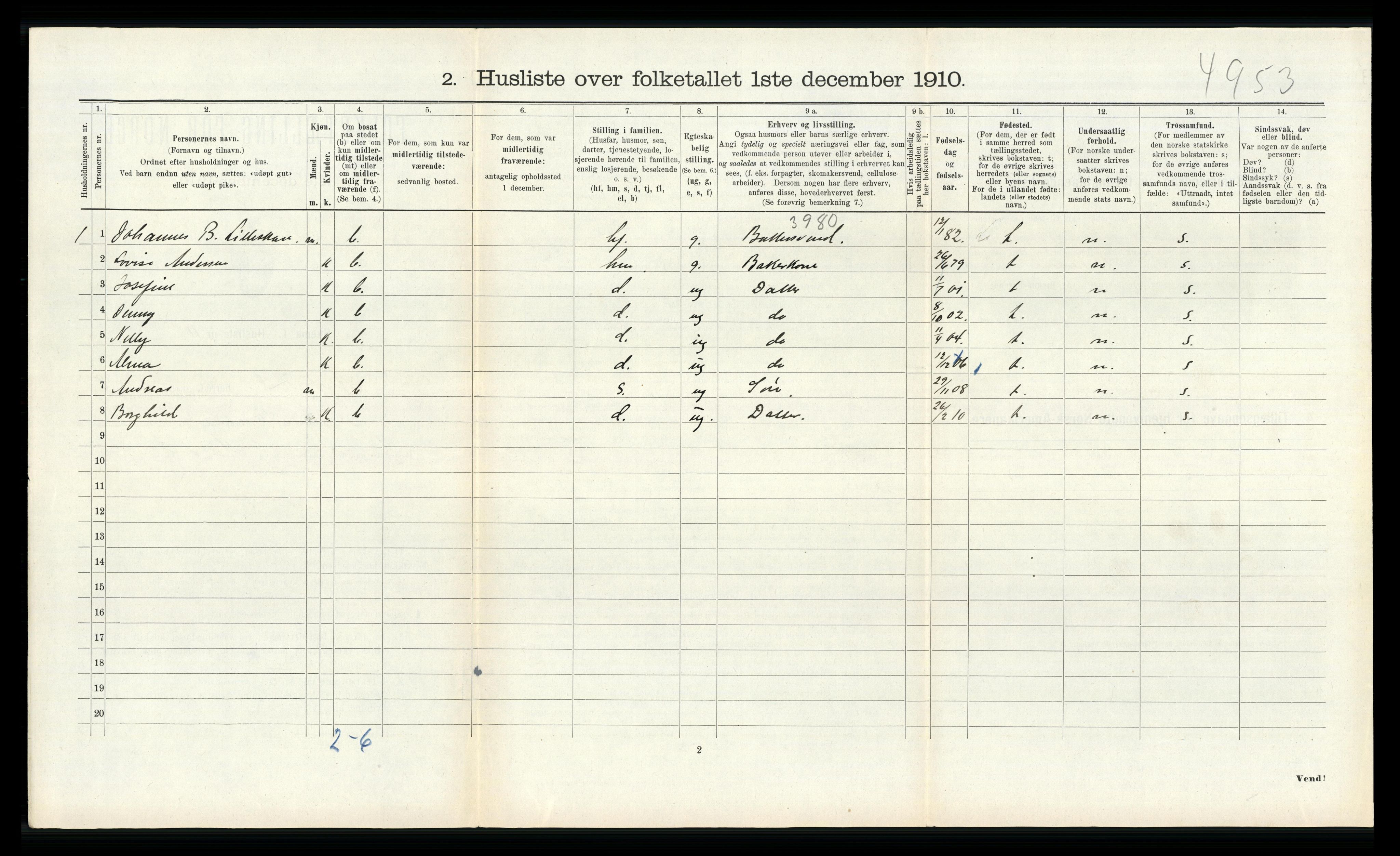 RA, 1910 census for Alversund, 1910, p. 591