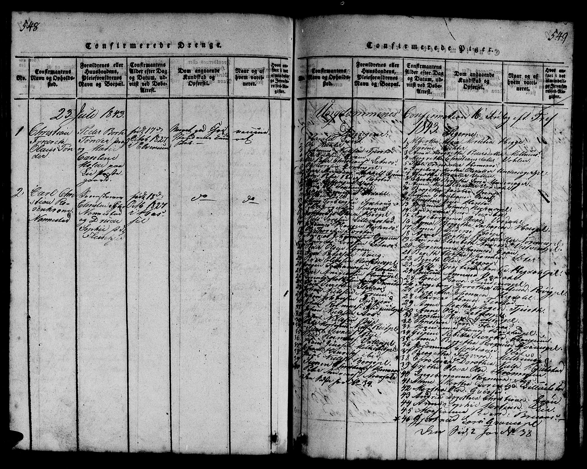 Ministerialprotokoller, klokkerbøker og fødselsregistre - Nord-Trøndelag, SAT/A-1458/730/L0298: Parish register (copy) no. 730C01, 1816-1849, p. 548-549