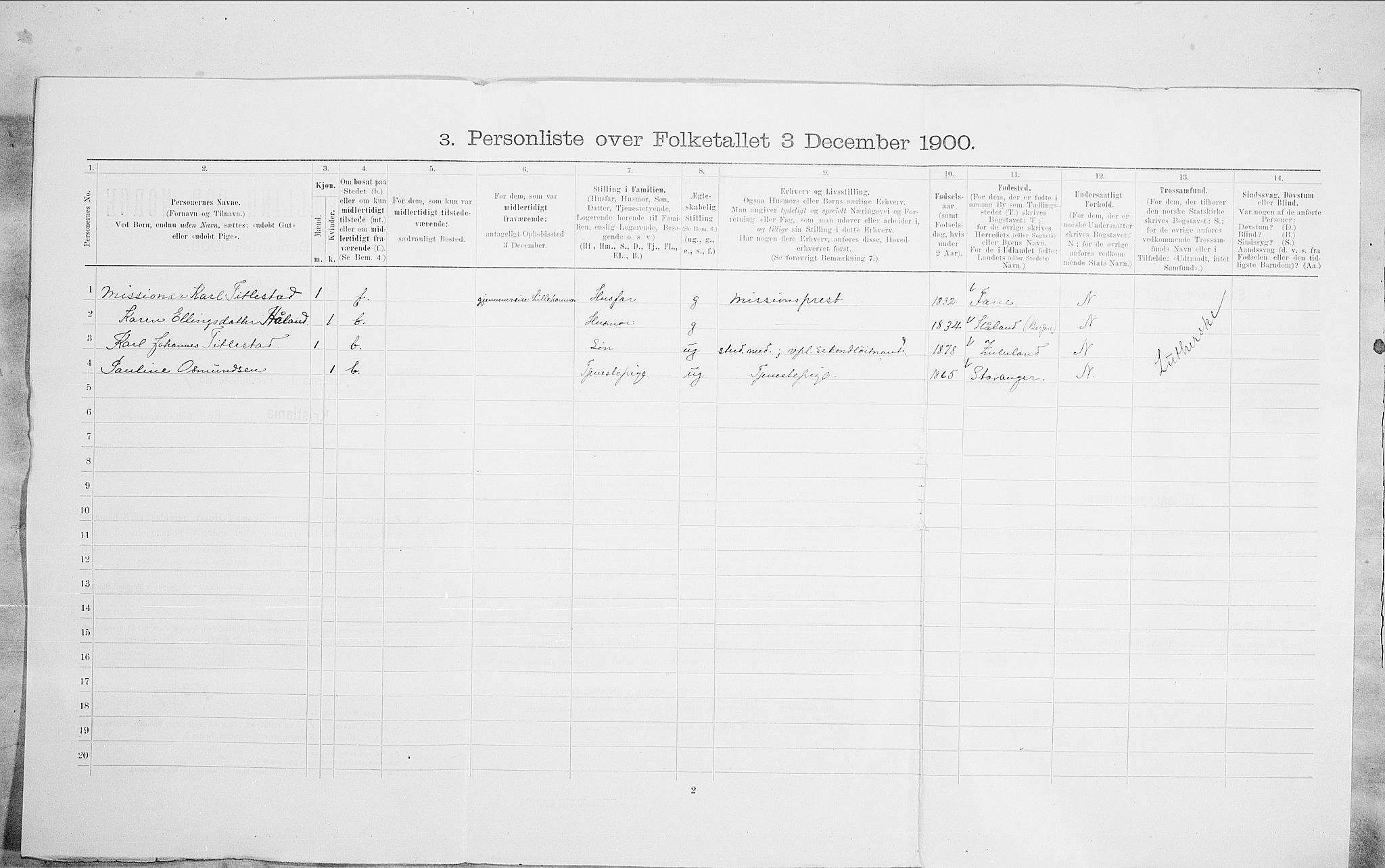 SAO, 1900 census for Kristiania, 1900, p. 88332