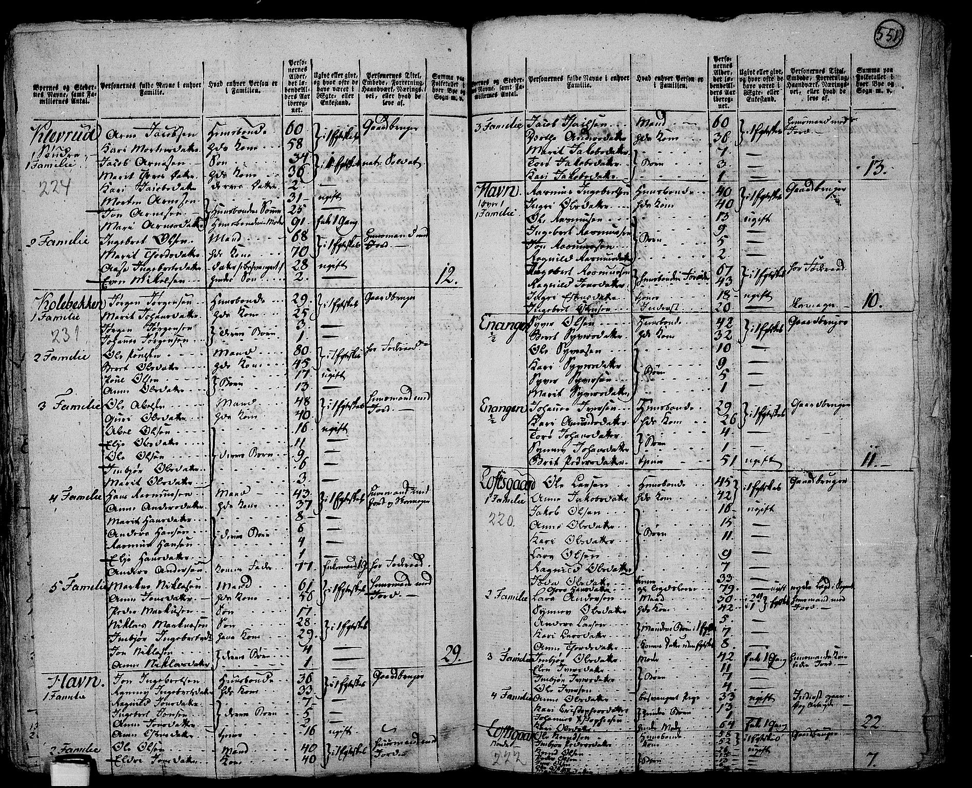 RA, 1801 census for 0515P Vågå, 1801, p. 550b-551a