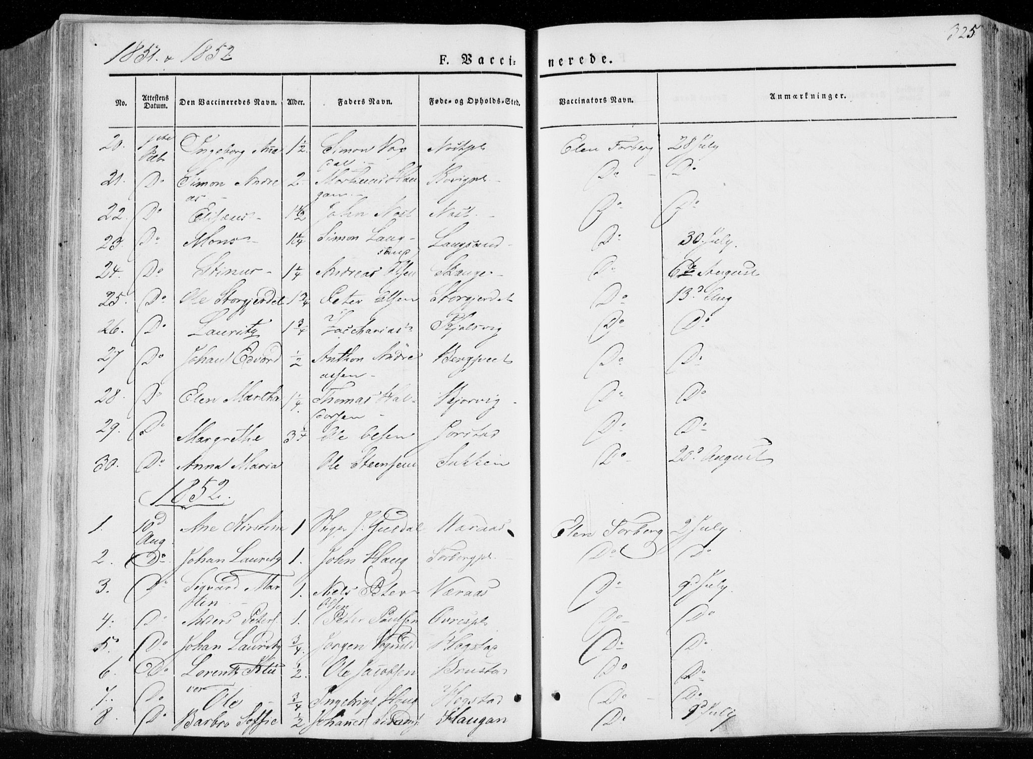 Ministerialprotokoller, klokkerbøker og fødselsregistre - Nord-Trøndelag, AV/SAT-A-1458/722/L0218: Parish register (official) no. 722A05, 1843-1868, p. 325