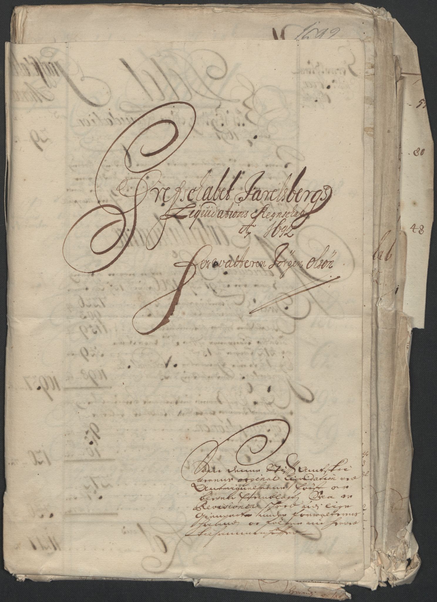 Rentekammeret inntil 1814, Reviderte regnskaper, Fogderegnskap, RA/EA-4092/R32/L1865: Fogderegnskap Jarlsberg grevskap, 1692, p. 13