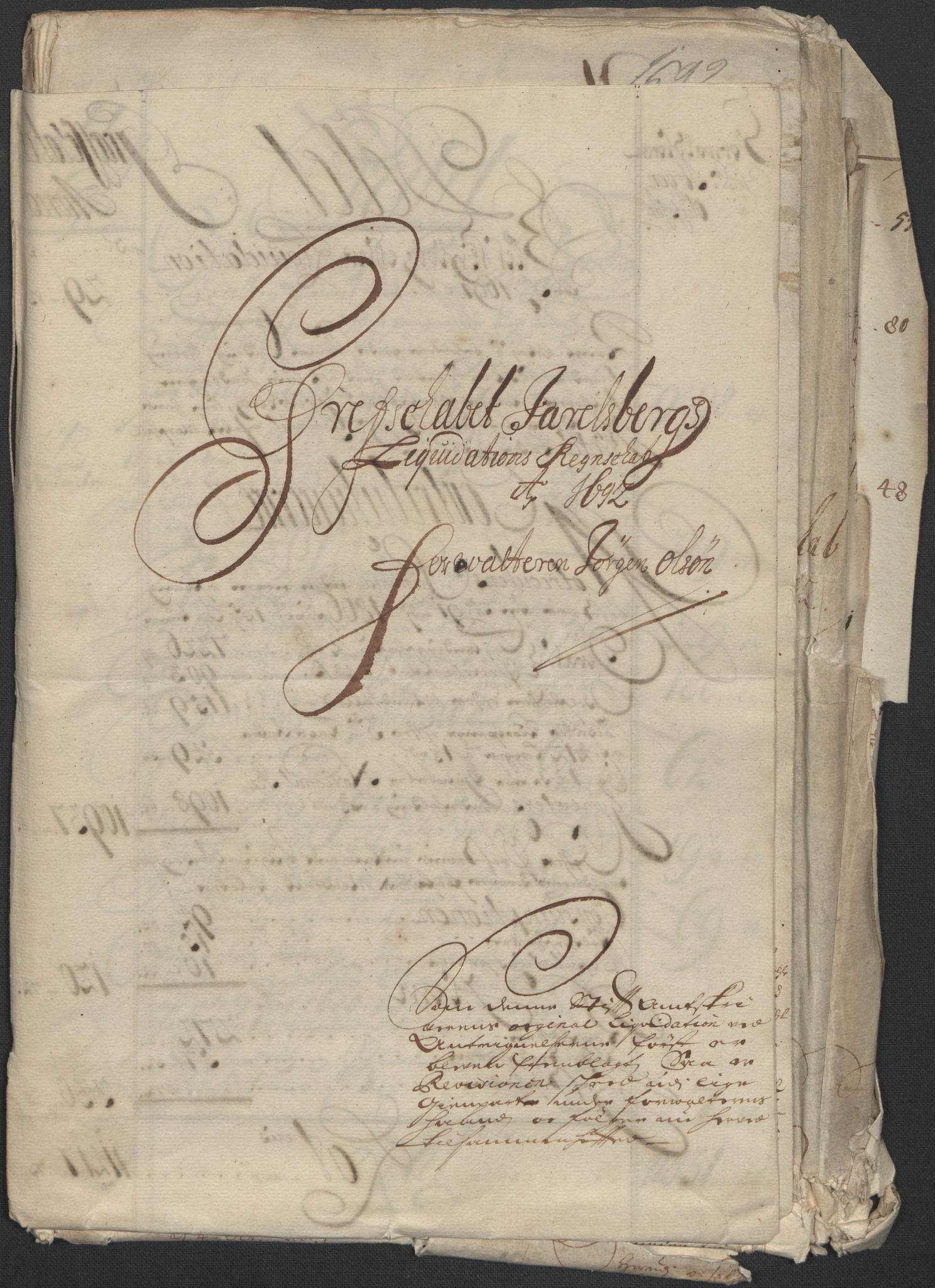 Rentekammeret inntil 1814, Reviderte regnskaper, Fogderegnskap, AV/RA-EA-4092/R32/L1865: Fogderegnskap Jarlsberg grevskap, 1692, p. 13