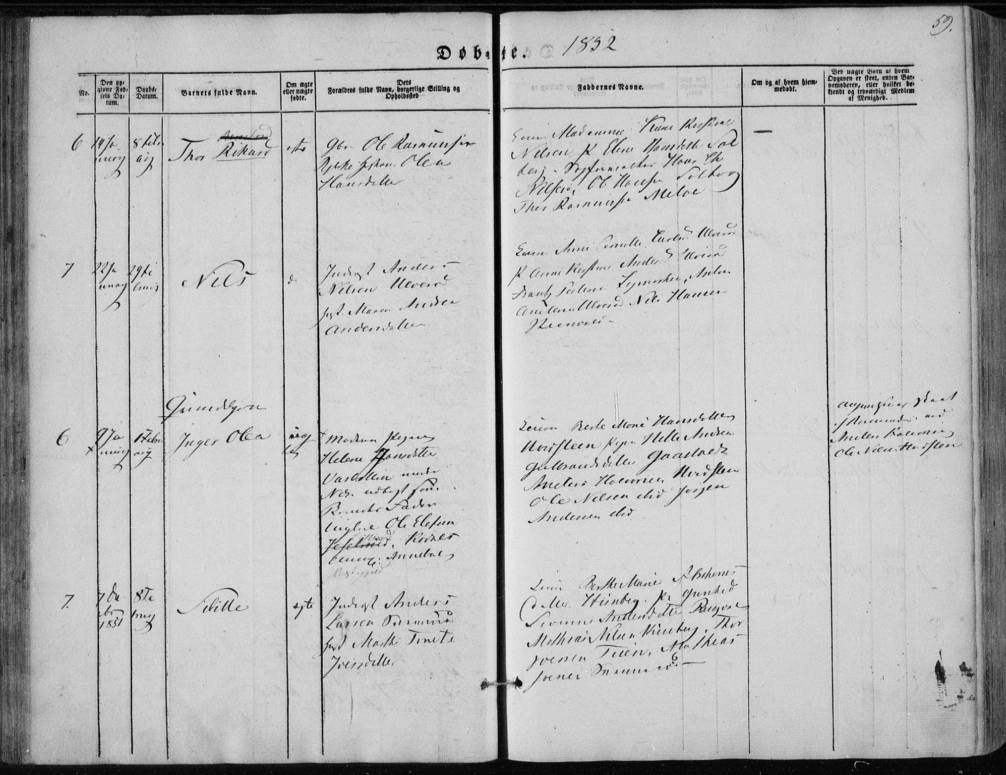 Hedrum kirkebøker, AV/SAKO-A-344/F/Fa/L0006: Parish register (official) no. I 6, 1849-1857, p. 59