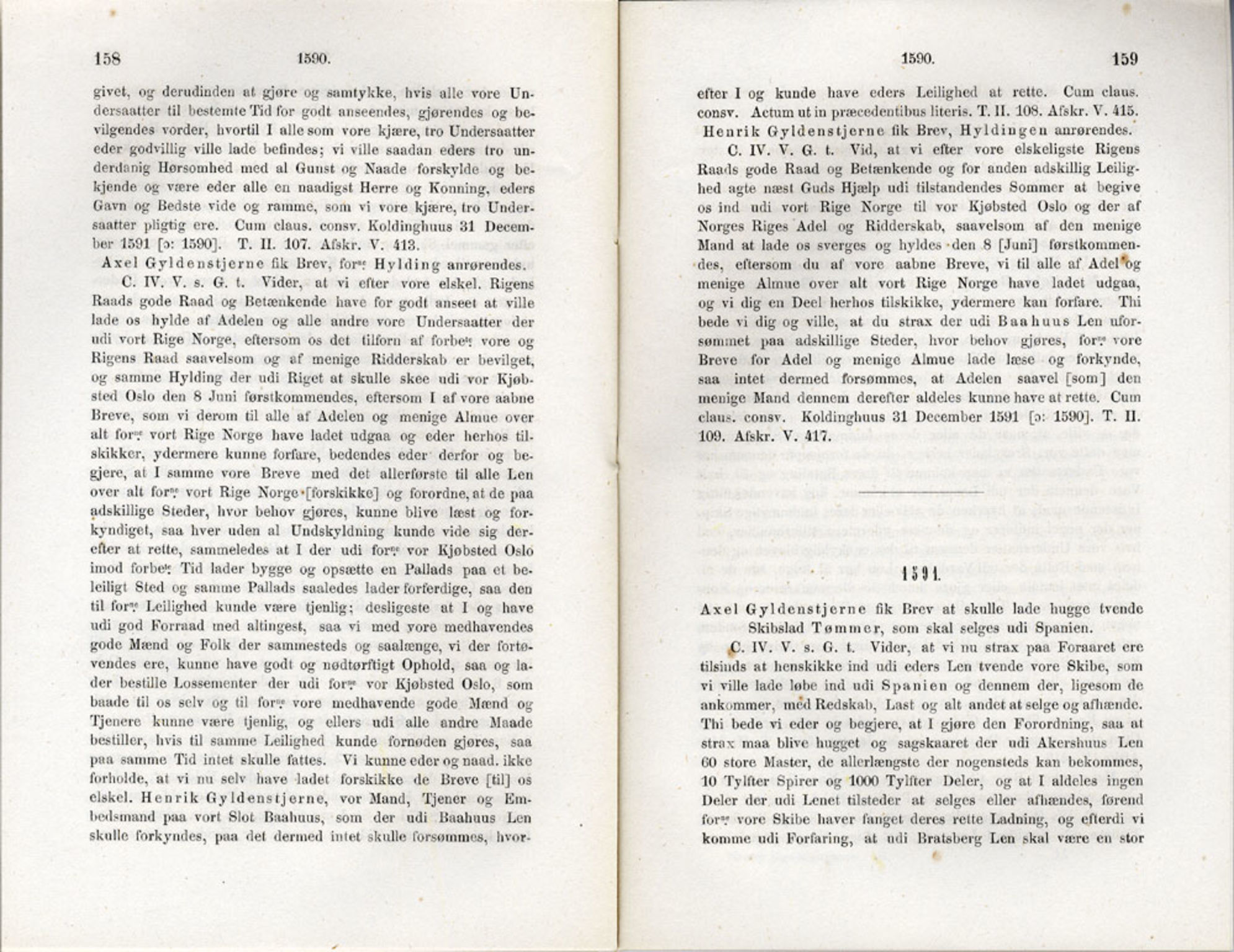 Publikasjoner utgitt av Det Norske Historiske Kildeskriftfond, PUBL/-/-/-: Norske Rigs-Registranter, bind 3, 1588-1602, p. 158-159