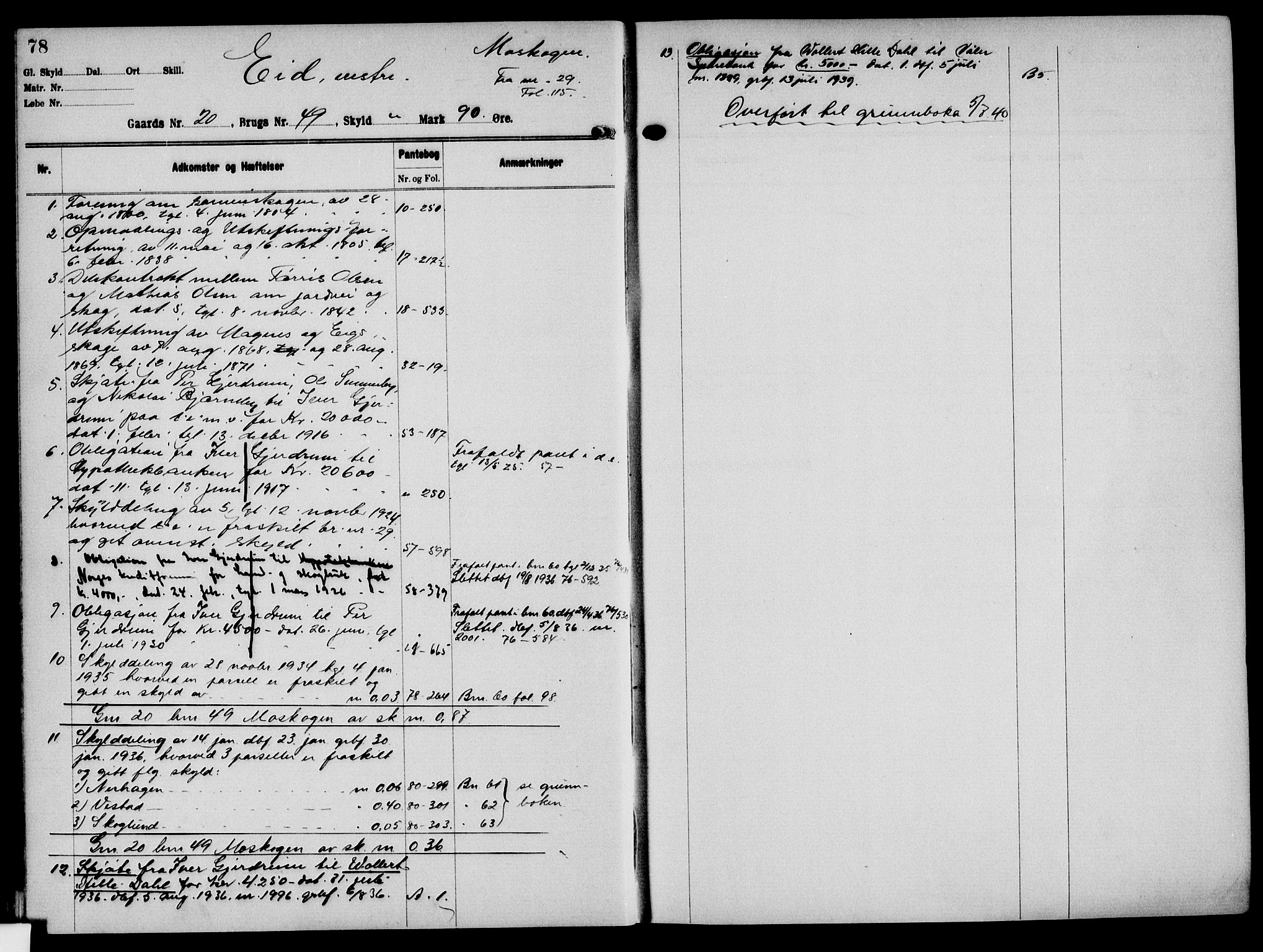 Solør tingrett, AV/SAH-TING-008/H/Ha/Hak/L0002: Mortgage register no. II, 1900-1935, p. 78