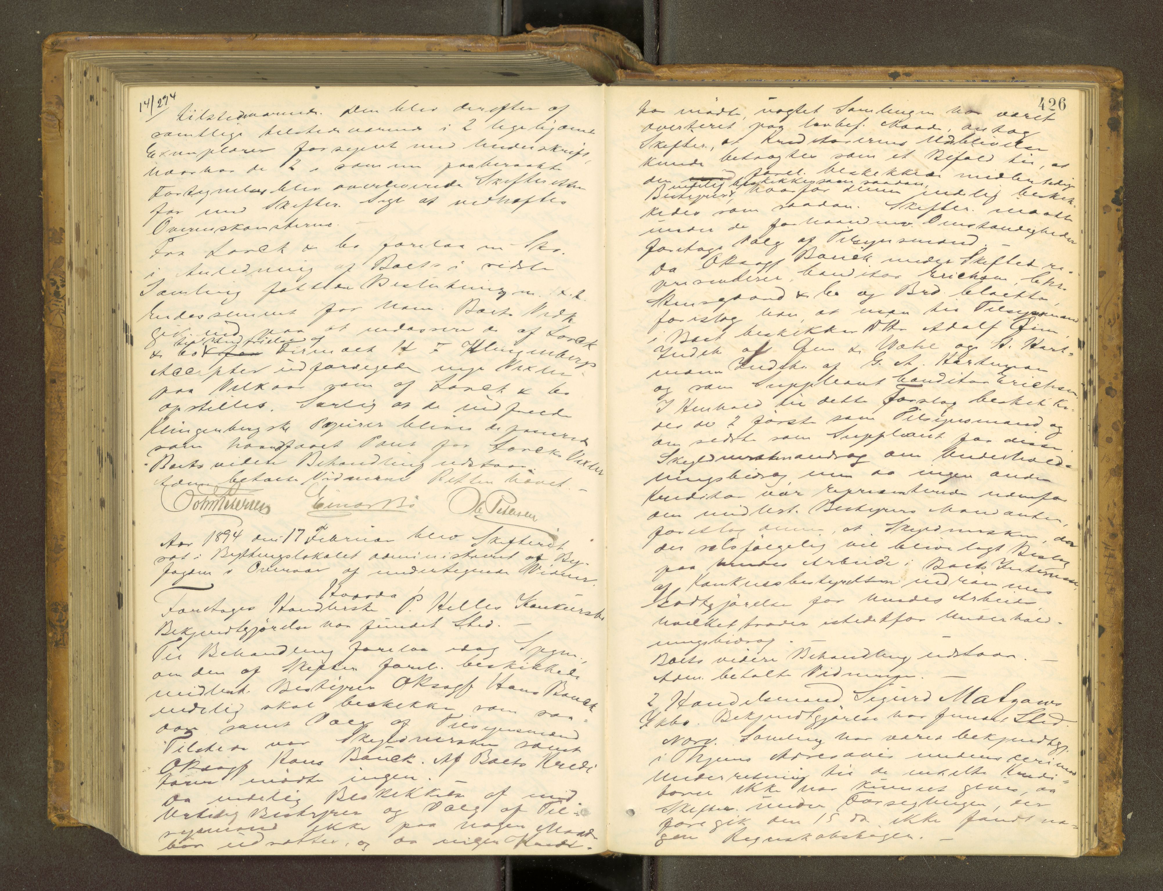Trondheim byfogd, AV/SAT-A-0003/1/3/3B/L0011: Skiftebehandlingsprotokoll - 26/4-6/10. (u/ register) U, 1890-1894, p. 426