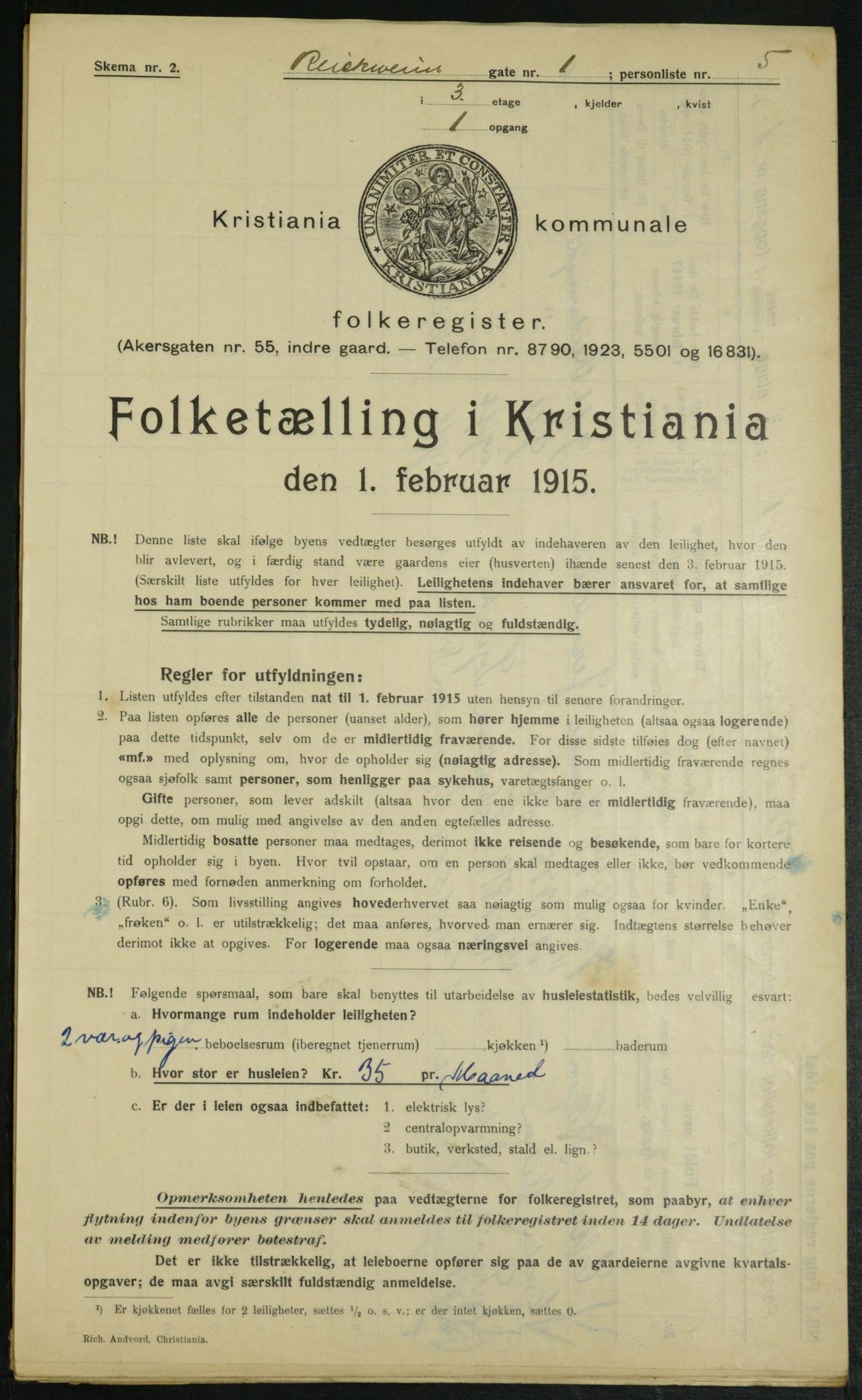 OBA, Municipal Census 1915 for Kristiania, 1915, p. 82391