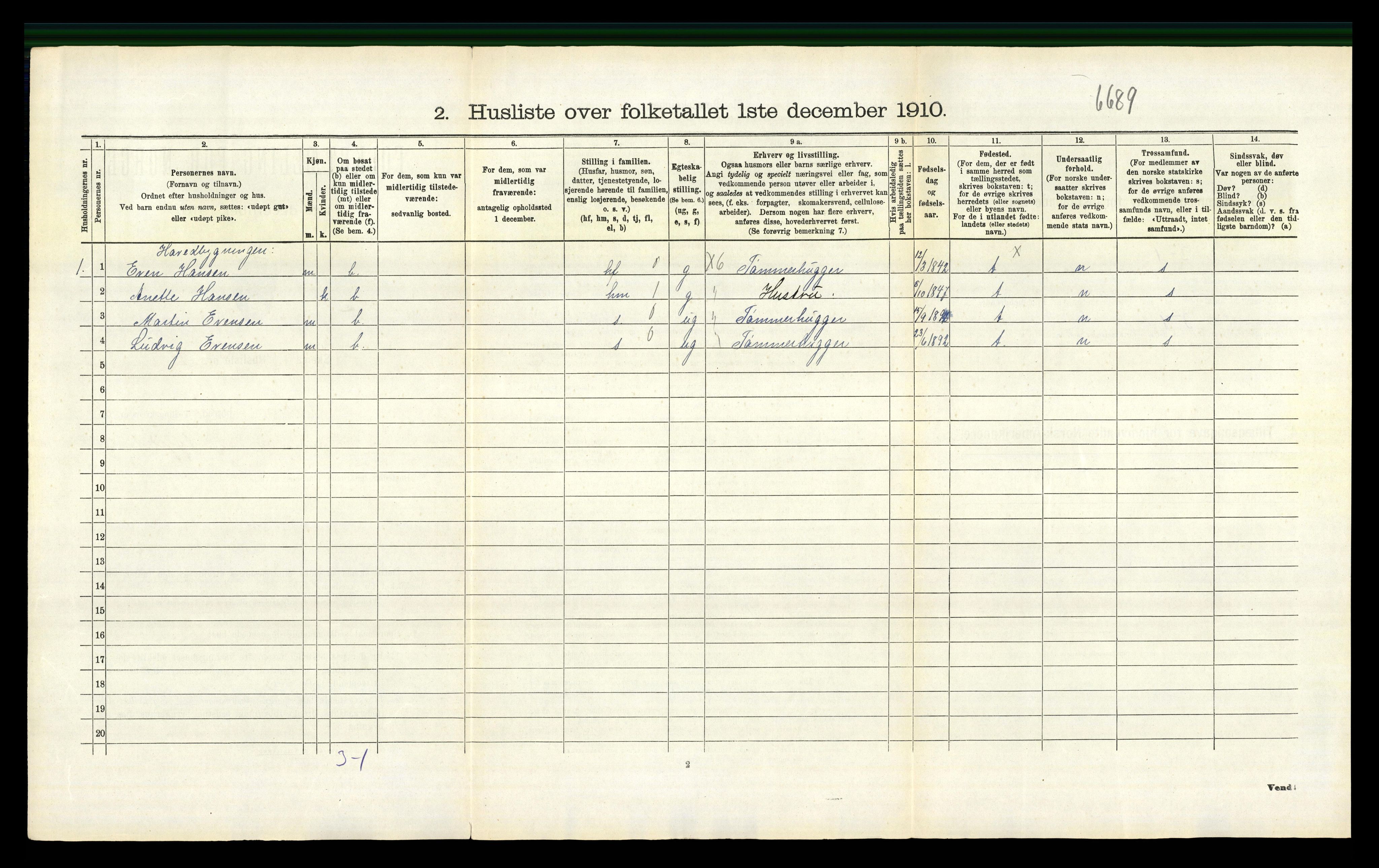 RA, 1910 census for Røyken, 1910, p. 166