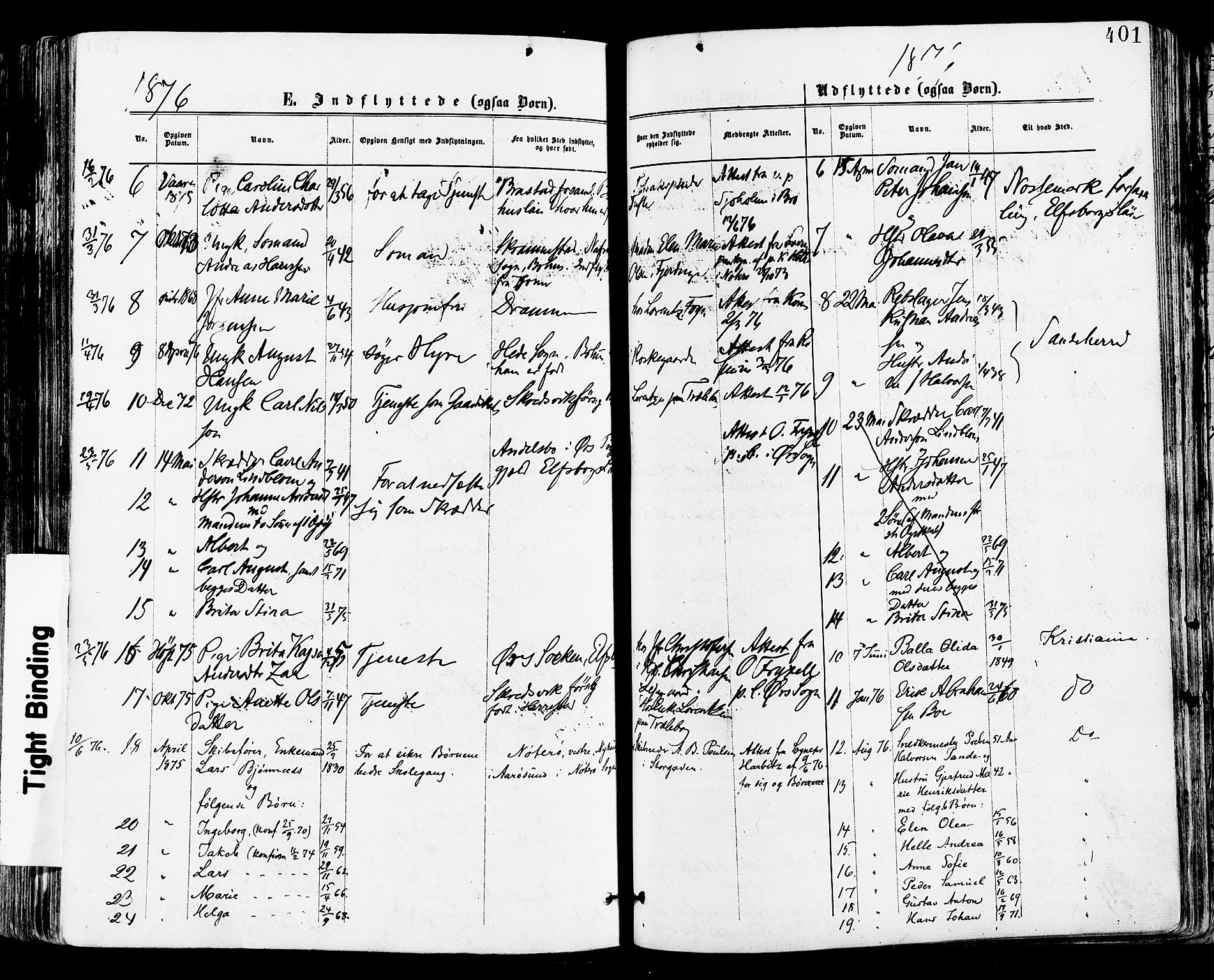 Tønsberg kirkebøker, AV/SAKO-A-330/F/Fa/L0010: Parish register (official) no. I 10, 1874-1880, p. 401