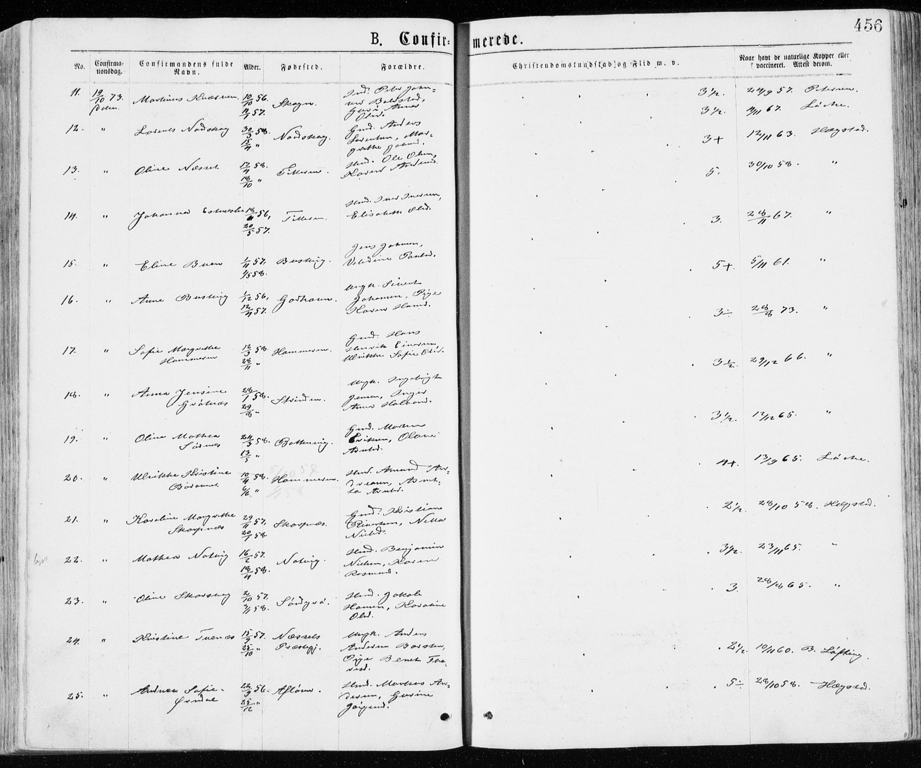 Ministerialprotokoller, klokkerbøker og fødselsregistre - Sør-Trøndelag, SAT/A-1456/640/L0576: Parish register (official) no. 640A01, 1846-1876, p. 456
