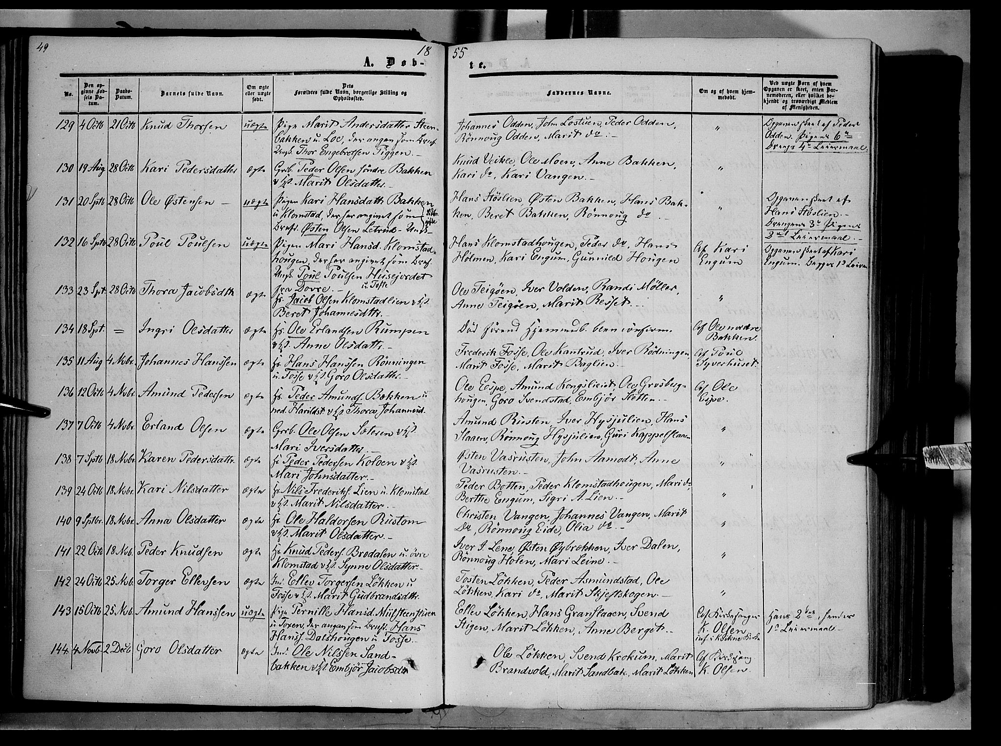 Nord-Fron prestekontor, AV/SAH-PREST-080/H/Ha/Haa/L0001: Parish register (official) no. 1, 1851-1864, p. 49