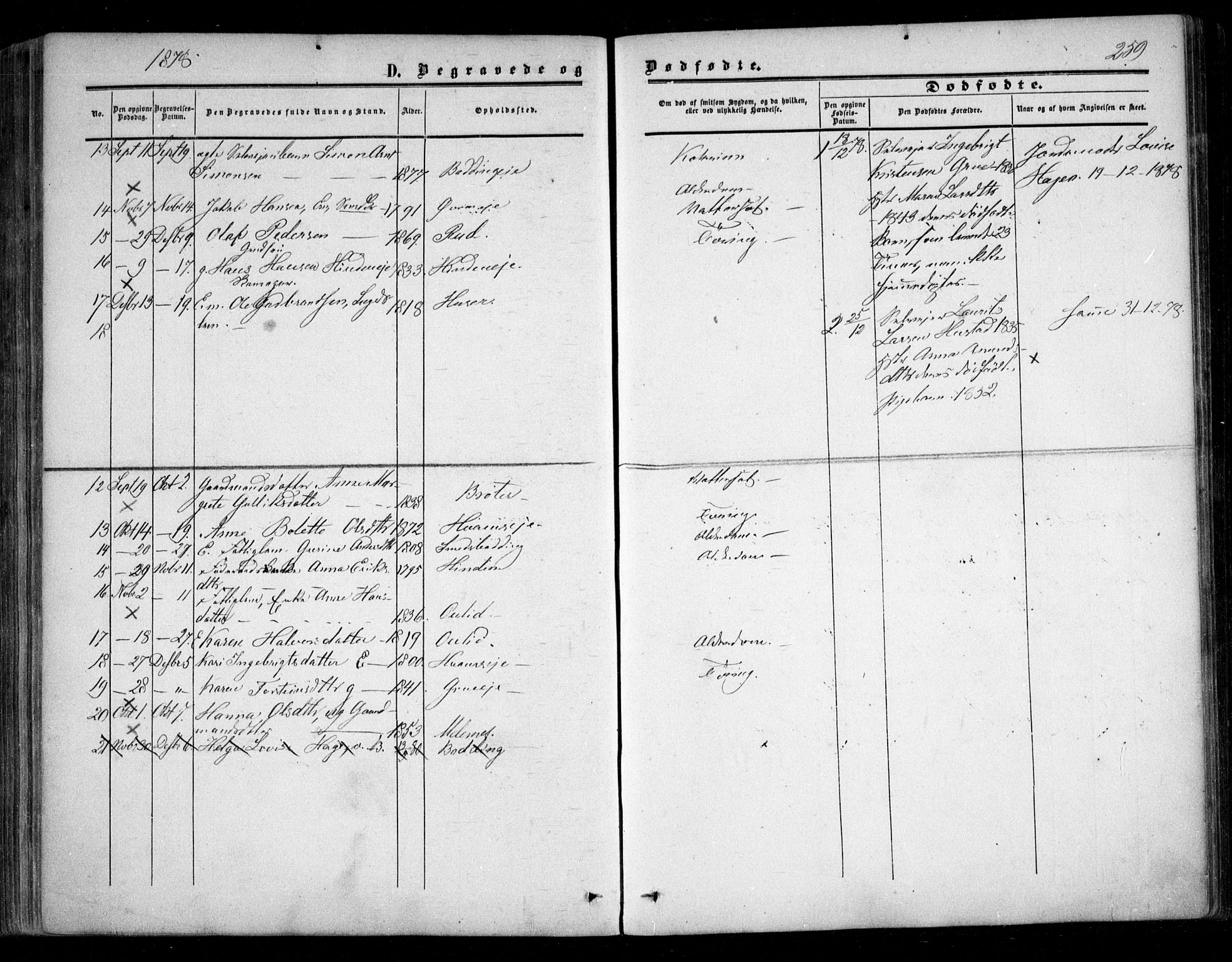 Nes prestekontor Kirkebøker, SAO/A-10410/F/Fc/L0001: Parish register (official) no. III 1, 1859-1882, p. 259