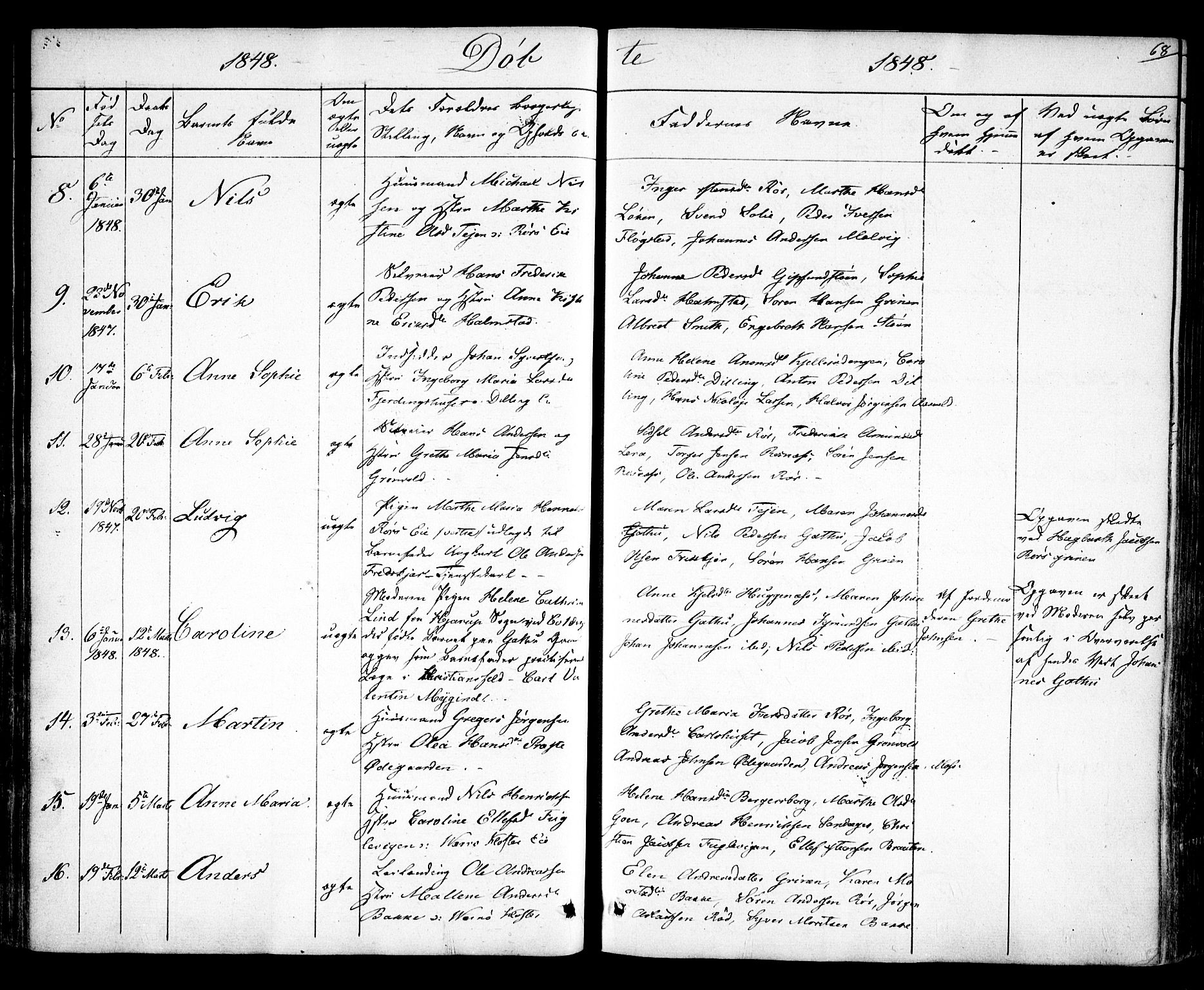 Rygge prestekontor Kirkebøker, AV/SAO-A-10084b/F/Fa/L0004: Parish register (official) no. 4, 1836-1851, p. 68