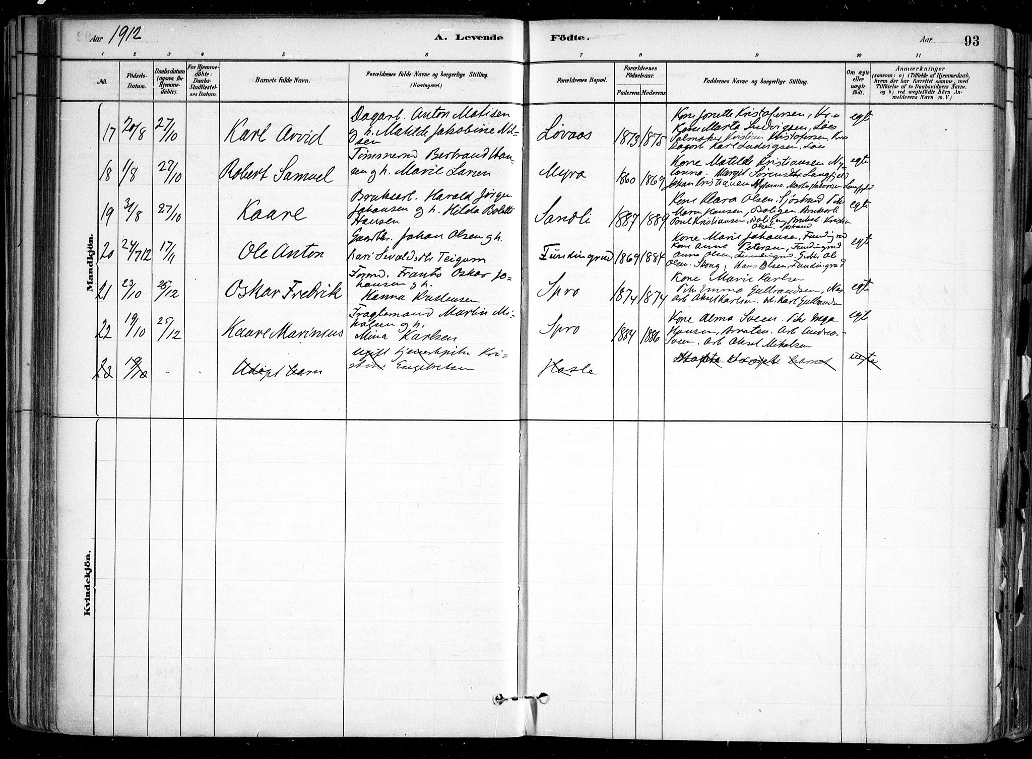 Nesodden prestekontor Kirkebøker, AV/SAO-A-10013/F/Fa/L0009: Parish register (official) no. I 9, 1880-1915, p. 93