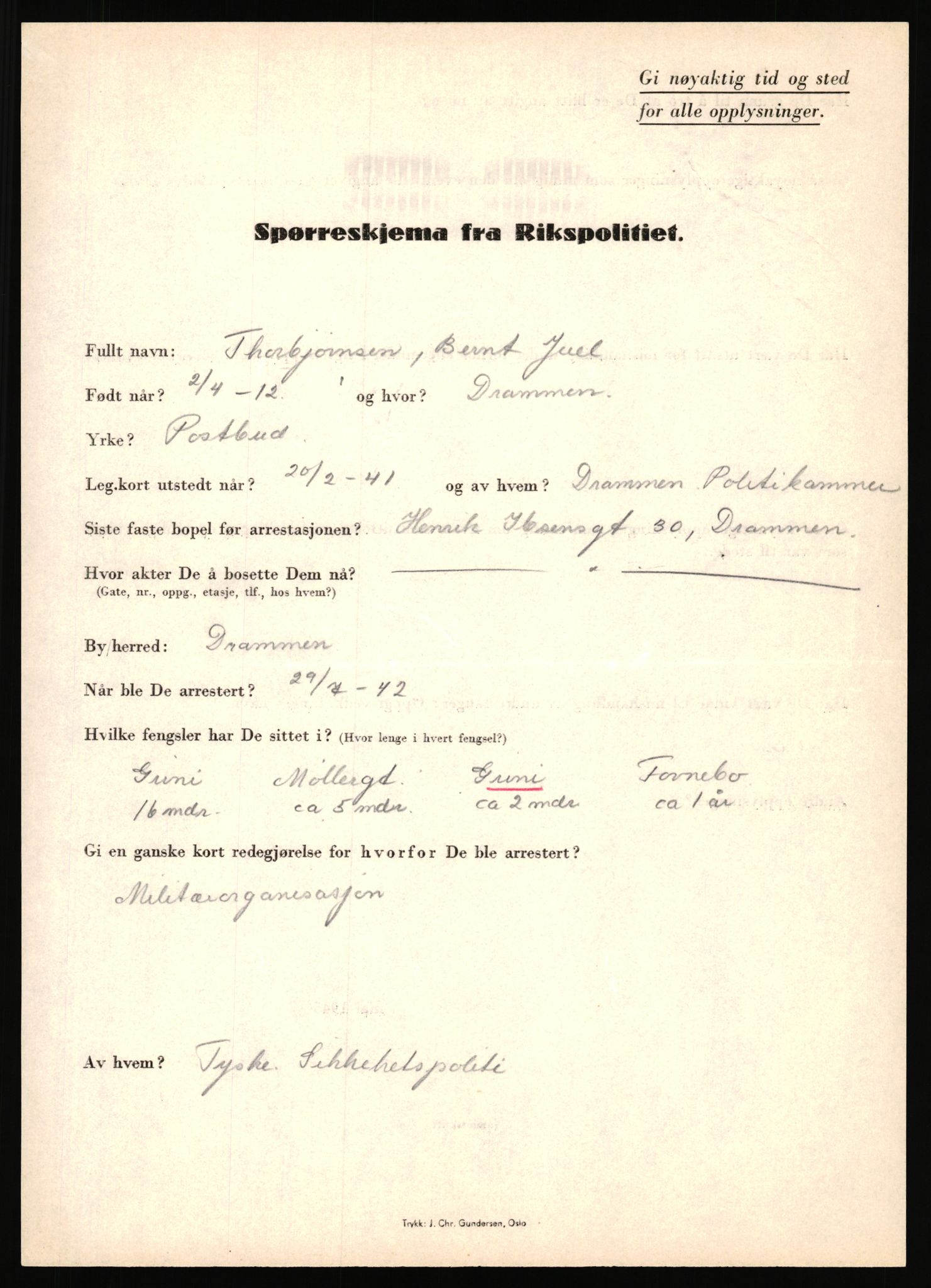 Rikspolitisjefen, AV/RA-S-1560/L/L0017: Tidemann, Hermann G. - Veum, Tjostolv, 1940-1945, p. 171