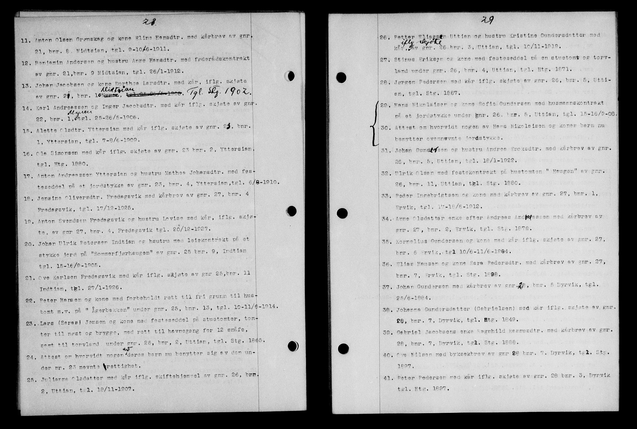 Hitra sorenskriveri, AV/SAT-A-0018/2/2C/2Ca/L0013: Mortgage book no. 13, 1929-1929, p. 28-29