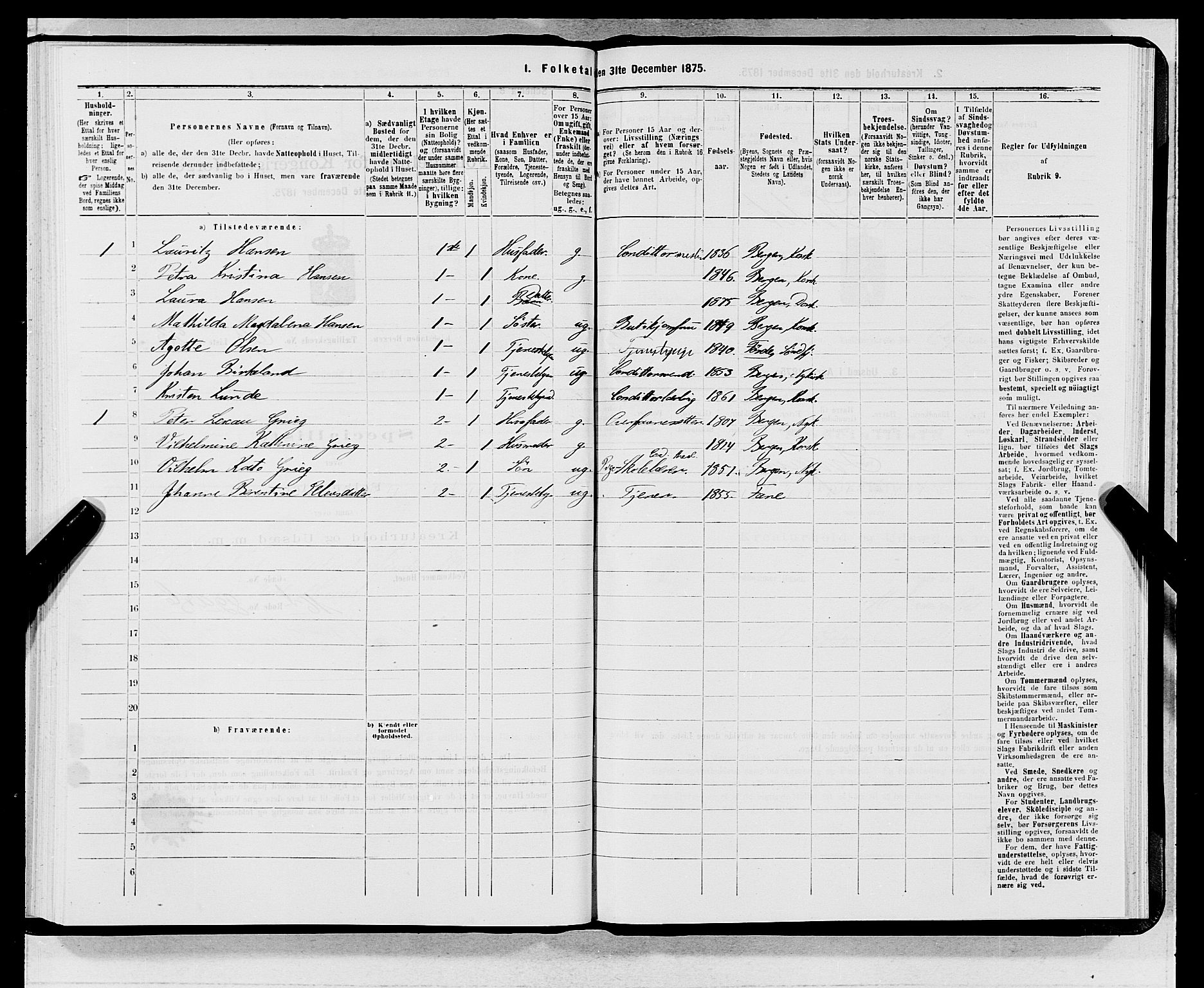 SAB, 1875 census for 1301 Bergen, 1875, p. 3702