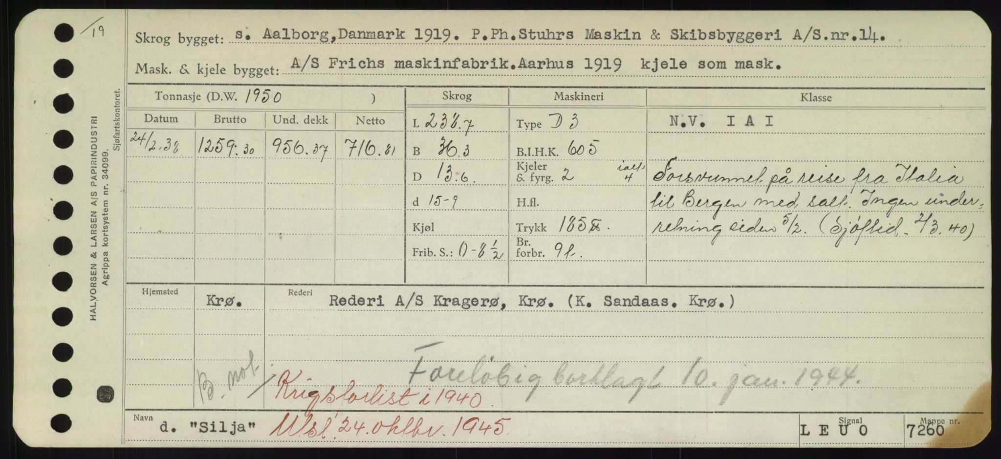 Sjøfartsdirektoratet med forløpere, Skipsmålingen, RA/S-1627/H/Hd/L0033: Fartøy, Sevi-Sjø, p. 145