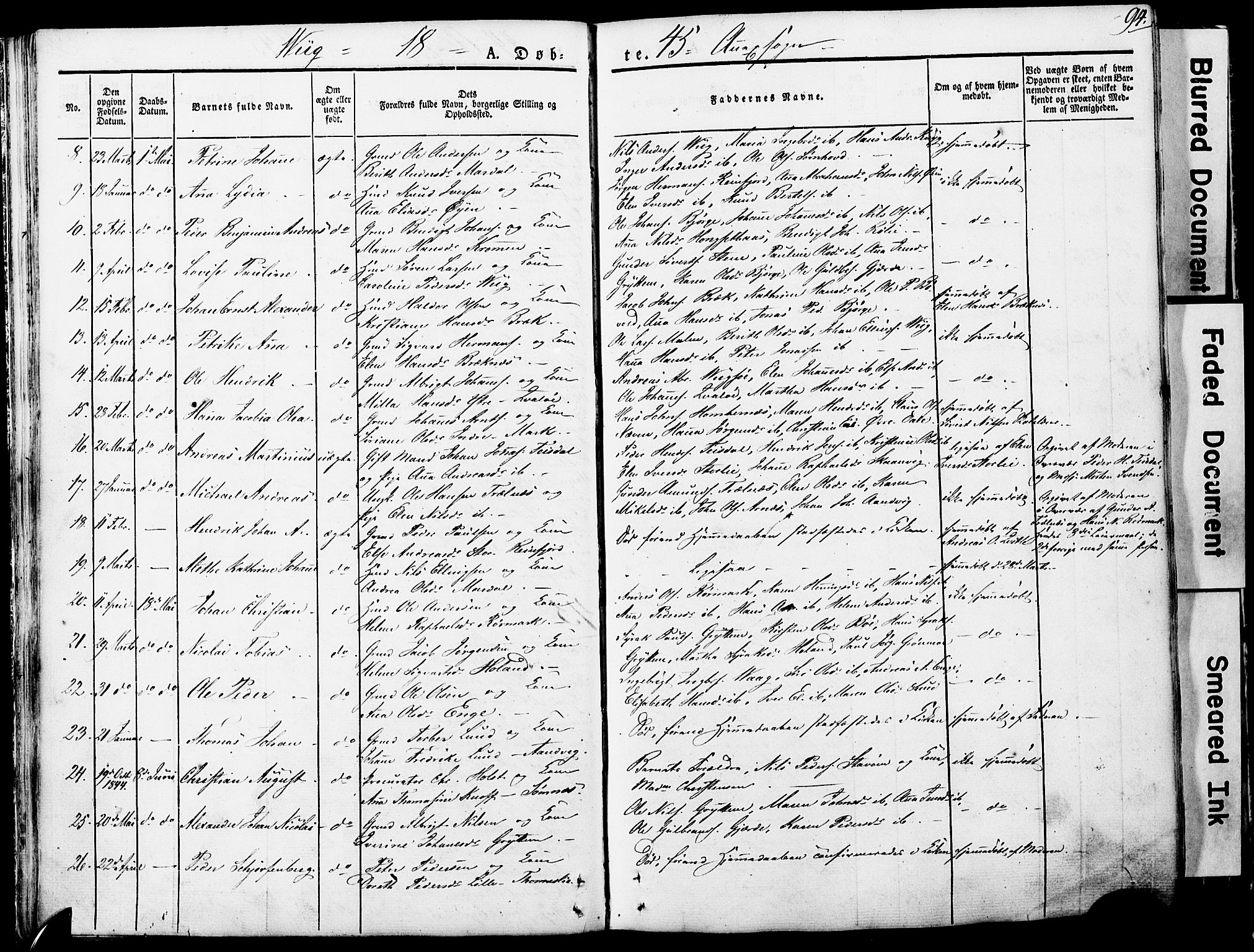 Ministerialprotokoller, klokkerbøker og fødselsregistre - Nordland, AV/SAT-A-1459/812/L0176: Parish register (official) no. 812A05, 1834-1874, p. 94