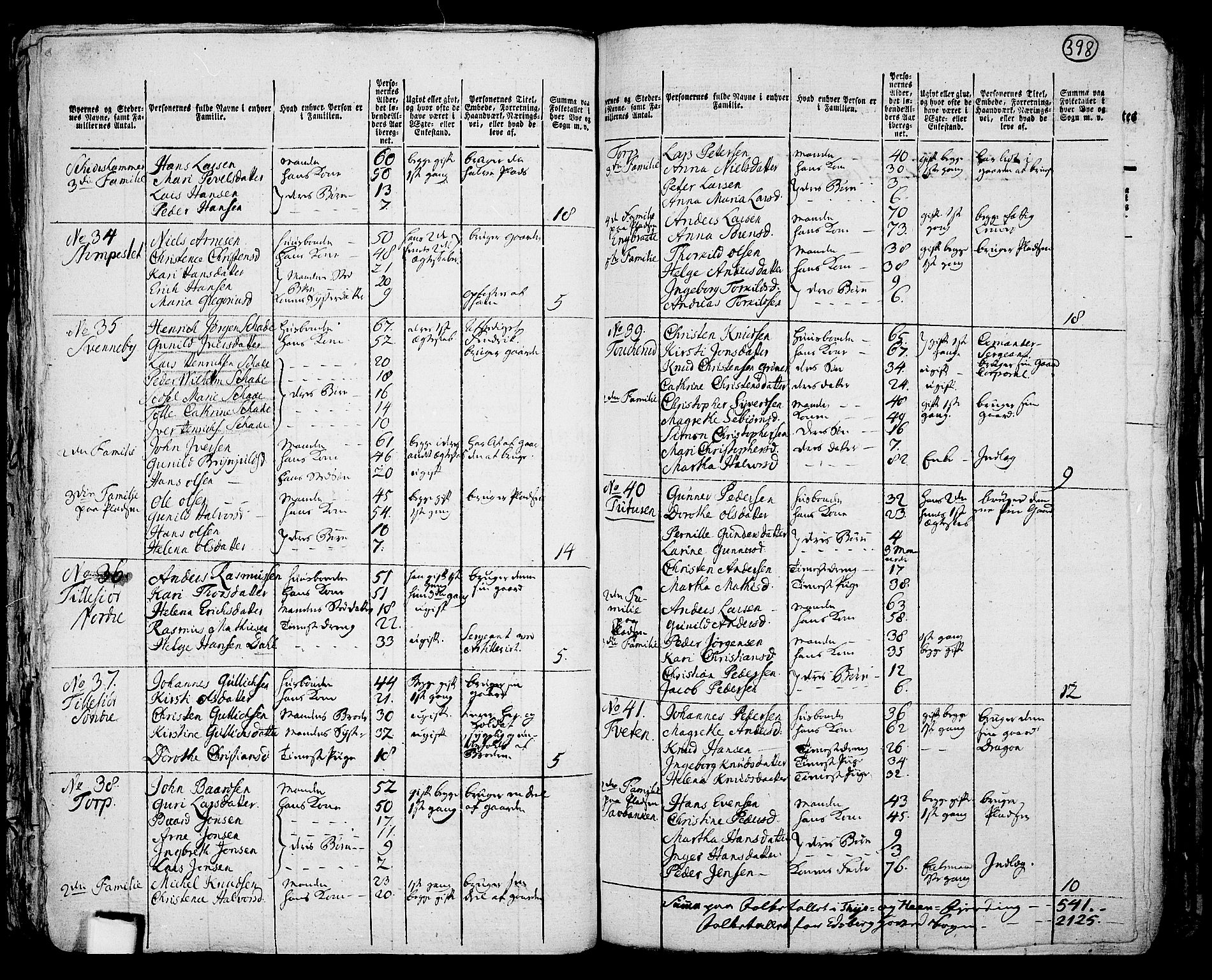 RA, 1801 census for 0125P Eidsberg, 1801, p. 397b-398a
