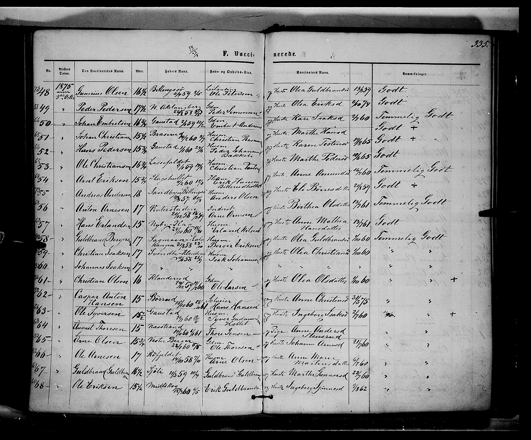 Eidskog prestekontor, AV/SAH-PREST-026/H/Ha/Haa/L0002: Parish register (official) no. 2, 1867-1878, p. 335