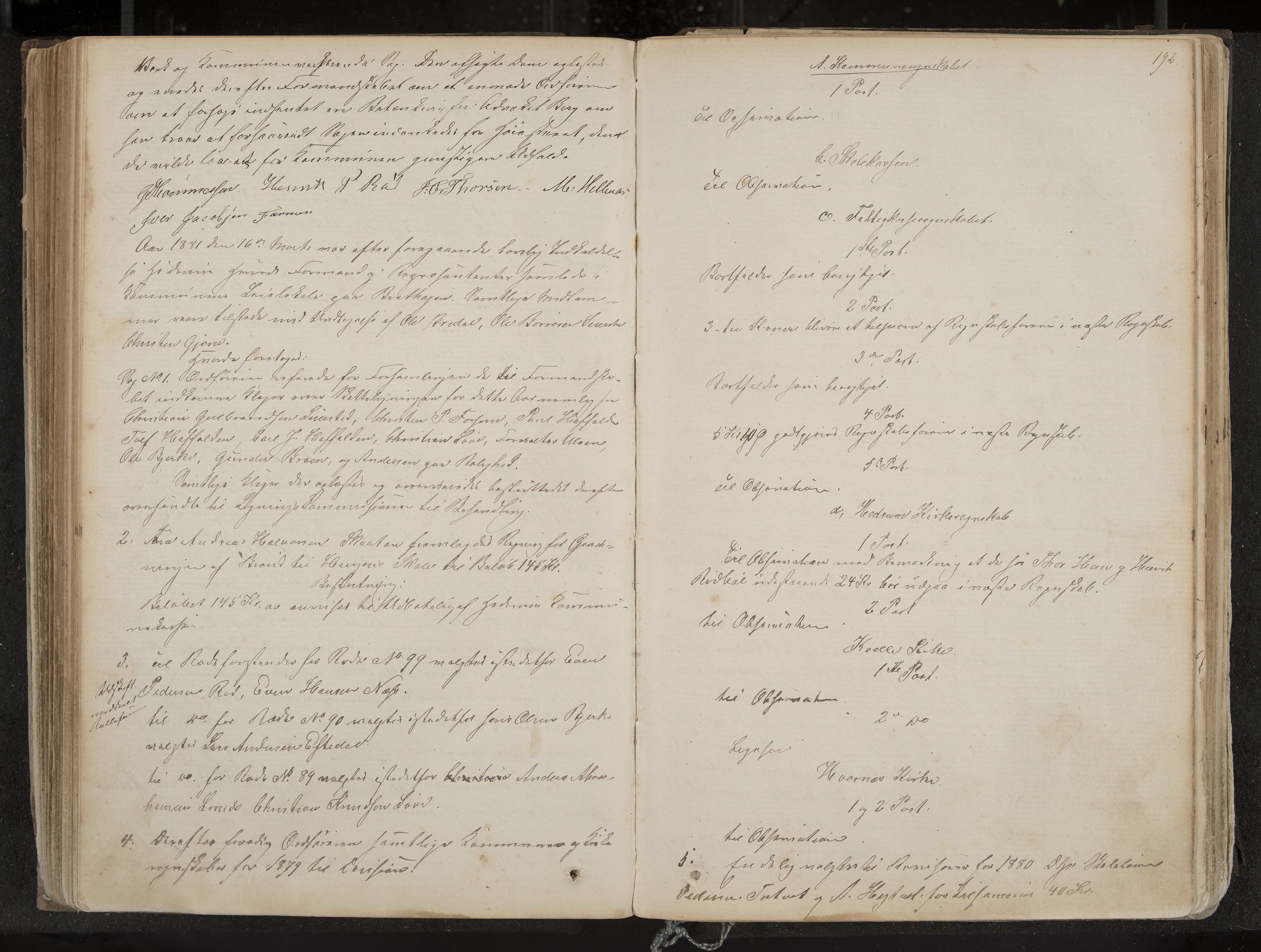 Hedrum formannskap og sentraladministrasjon, IKAK/0727021/A/Aa/L0003: Møtebok, 1867-1888, p. 192