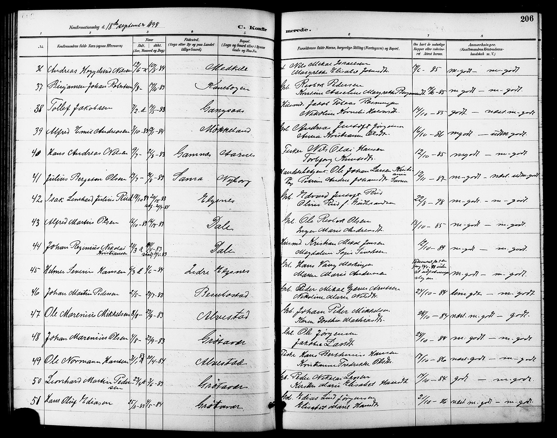 Trondenes sokneprestkontor, SATØ/S-1319/H/Hb/L0011klokker: Parish register (copy) no. 11, 1891-1906, p. 206