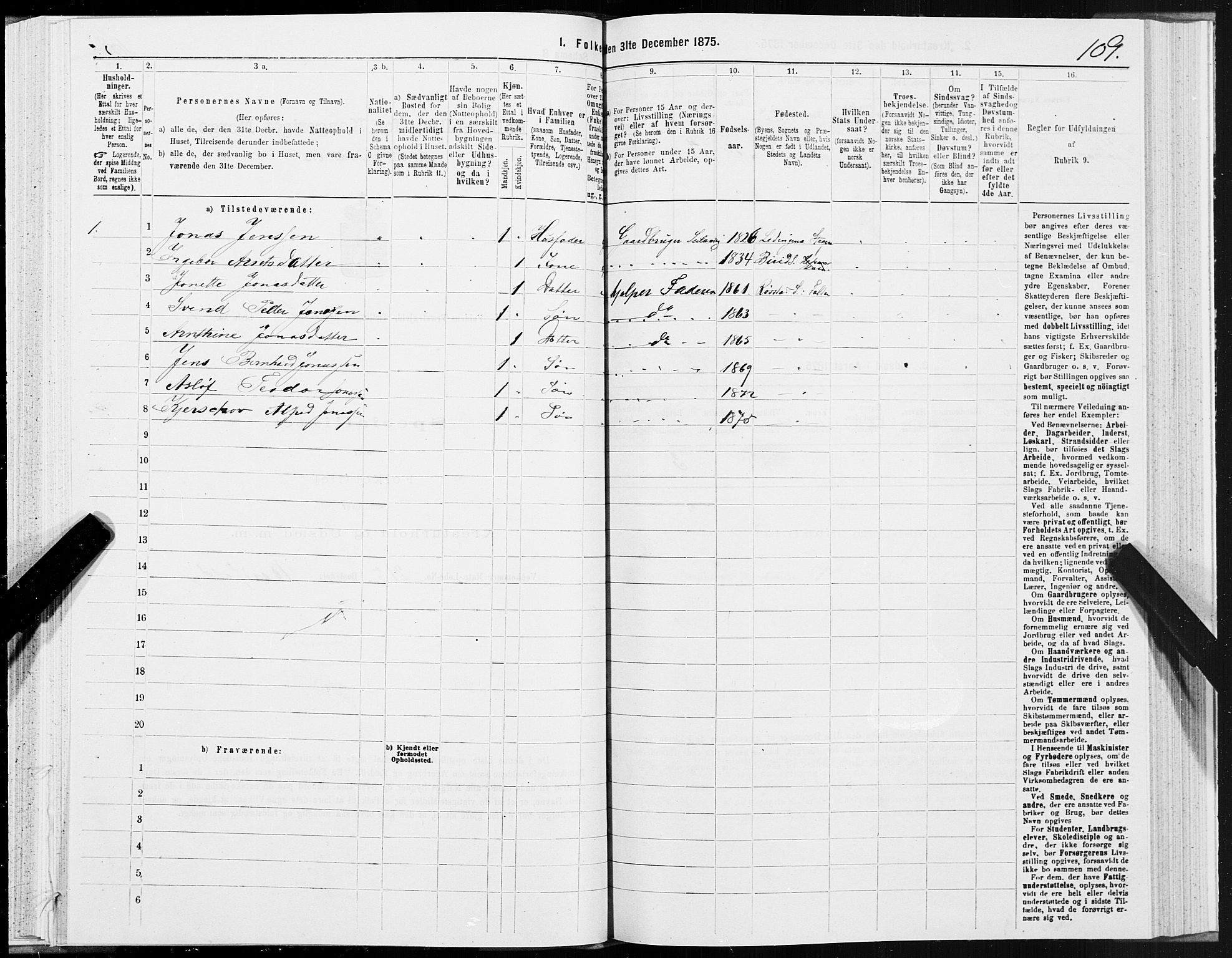 SAT, 1875 census for 1845P Folda, 1875, p. 1109