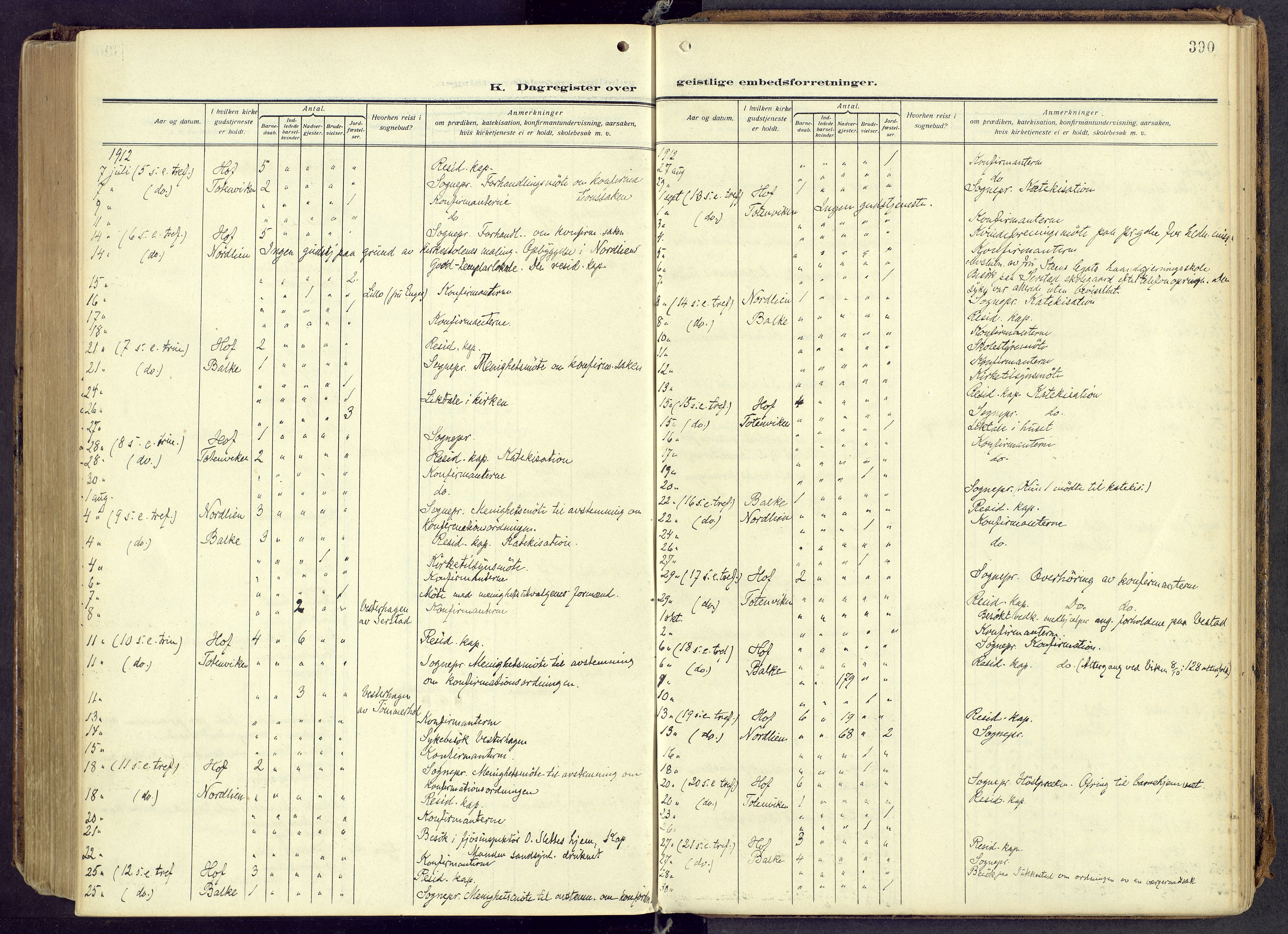 Østre Toten prestekontor, AV/SAH-PREST-104/H/Ha/Haa/L0010: Parish register (official) no. 10, 1910-1920, p. 390