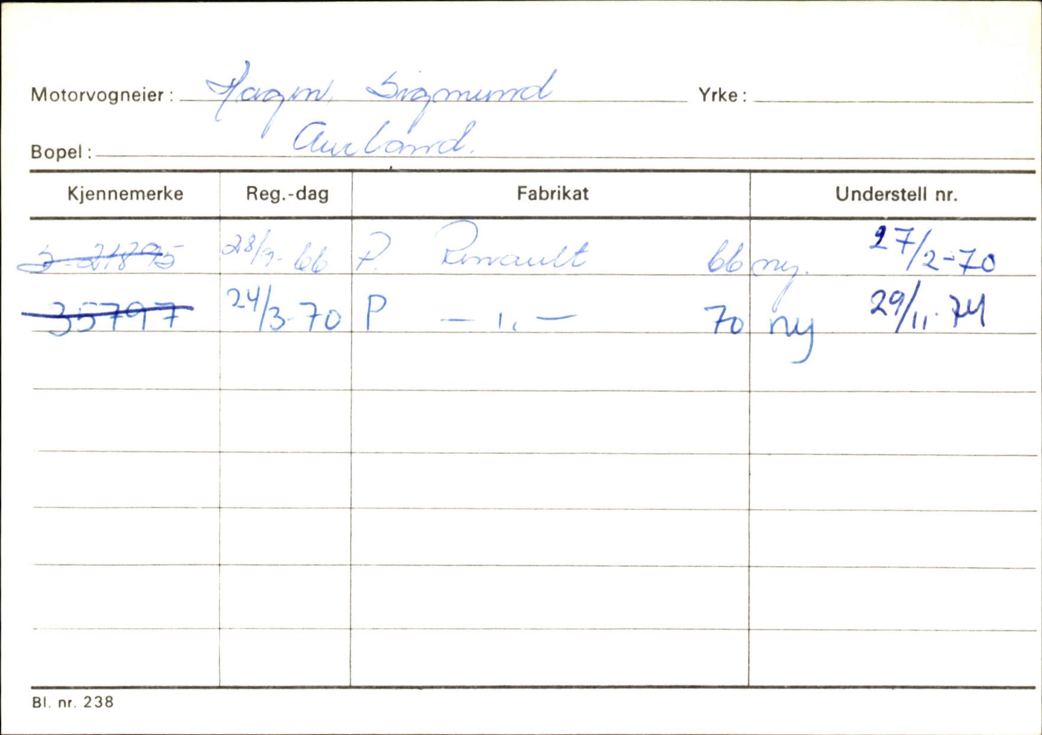 Statens vegvesen, Sogn og Fjordane vegkontor, AV/SAB-A-5301/4/F/L0125: Eigarregister Sogndal V-Å. Aurland A-Å. Fjaler A-N, 1945-1975, p. 681