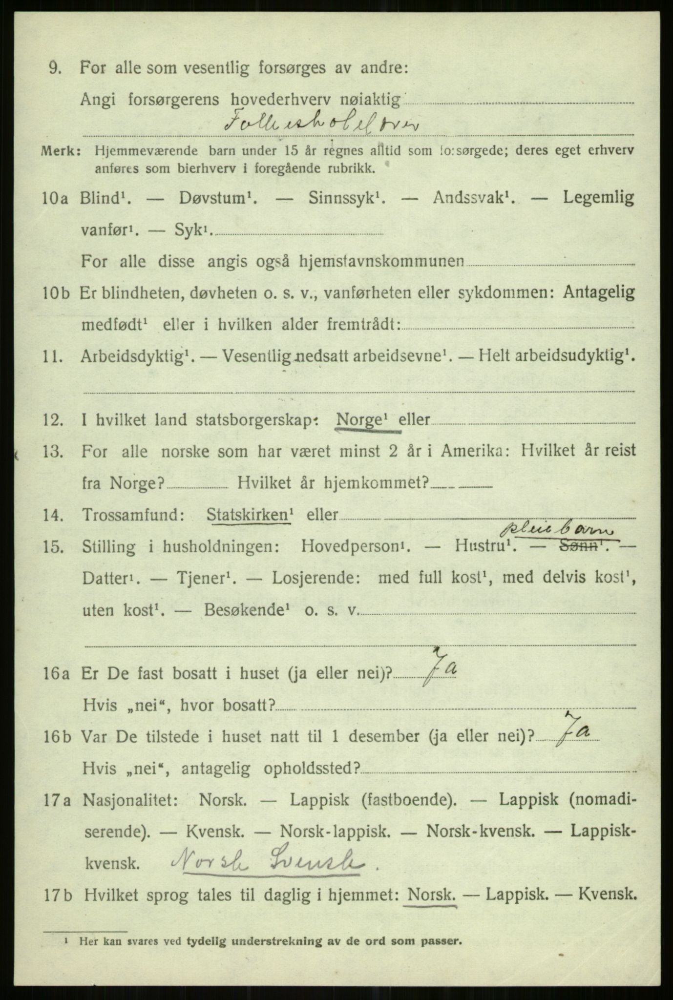 SATØ, 1920 census for Helgøy, 1920, p. 1364