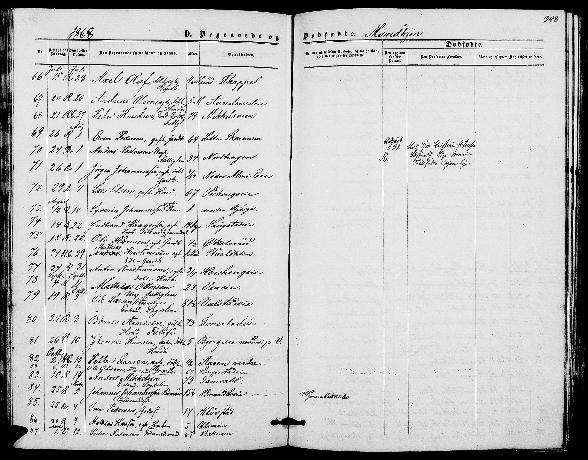 Ringsaker prestekontor, AV/SAH-PREST-014/L/La/L0007: Parish register (copy) no. 7, 1861-1869, p. 348