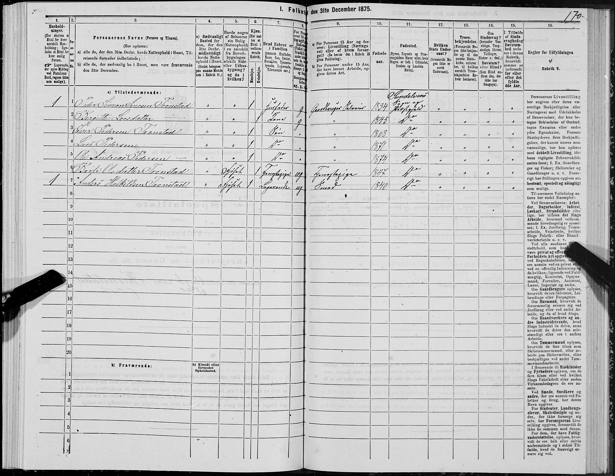 SAT, 1875 census for 1523P Sunnylven, 1875, p. 1170