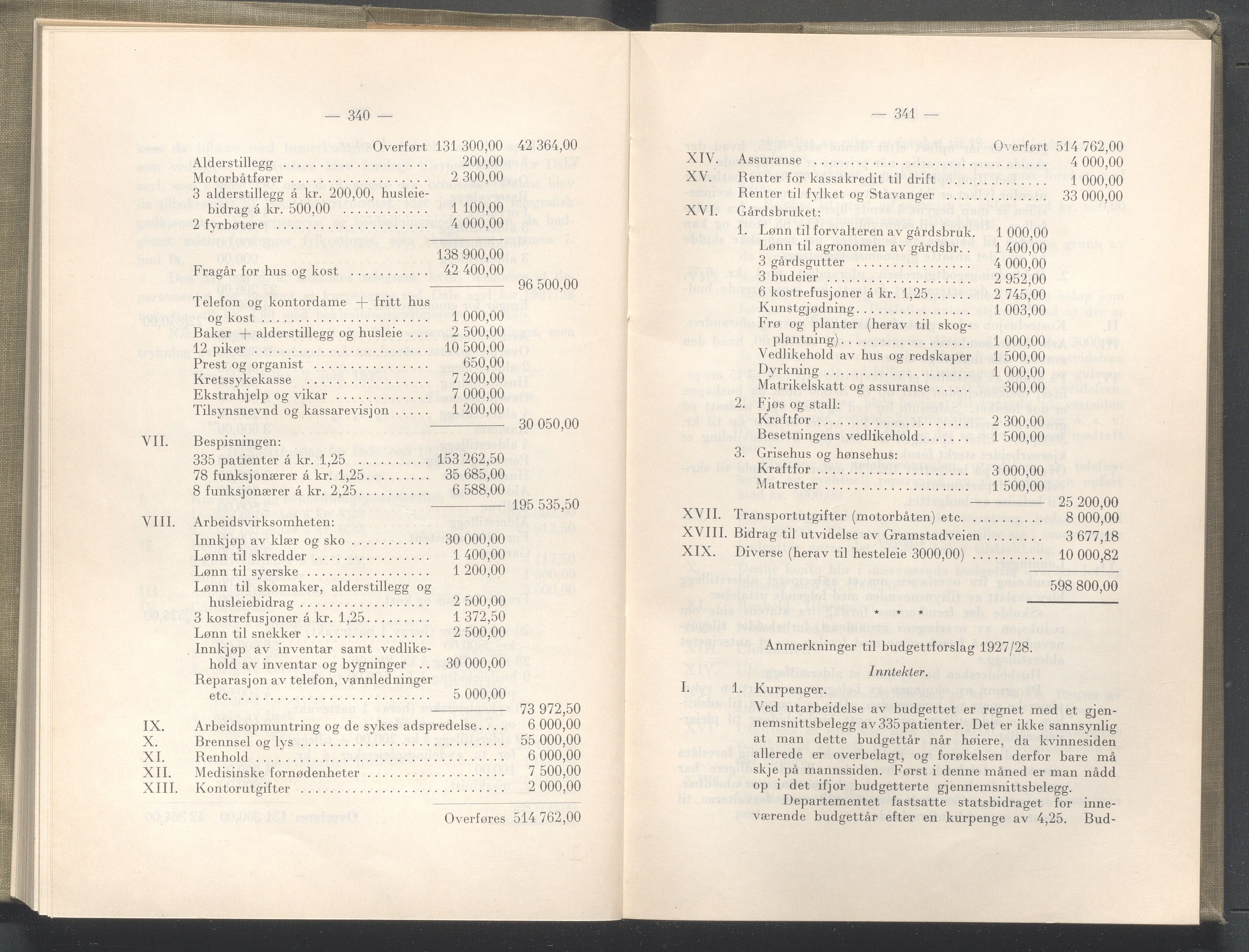 Rogaland fylkeskommune - Fylkesrådmannen , IKAR/A-900/A/Aa/Aaa/L0046: Møtebok , 1927, p. 340-341