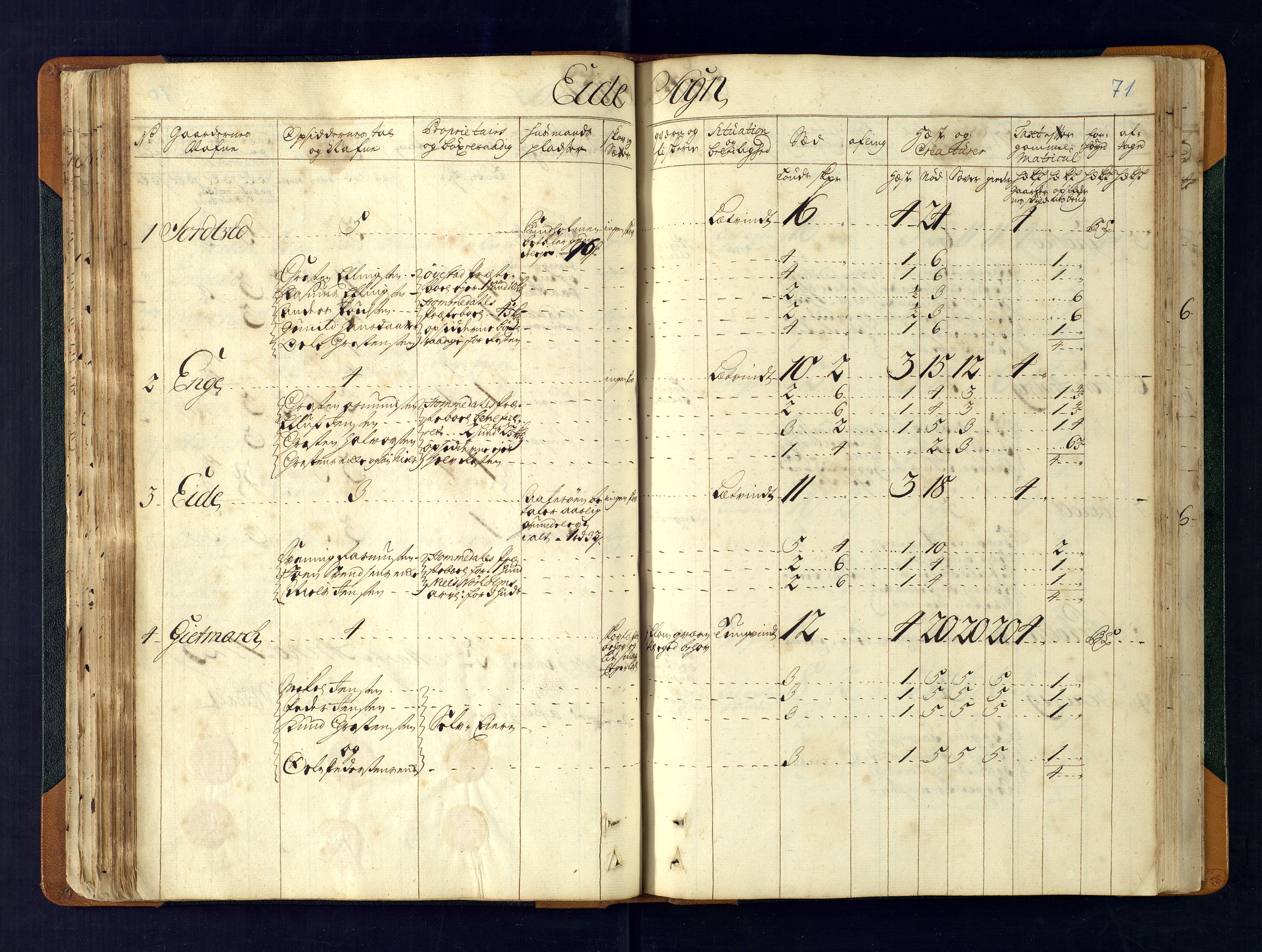 Nedenes fogderi, SAK/1242-0006/Hb/L0481: Matrikkel, eksaminasjonsprotokoll, 1723, p. 70b-71a