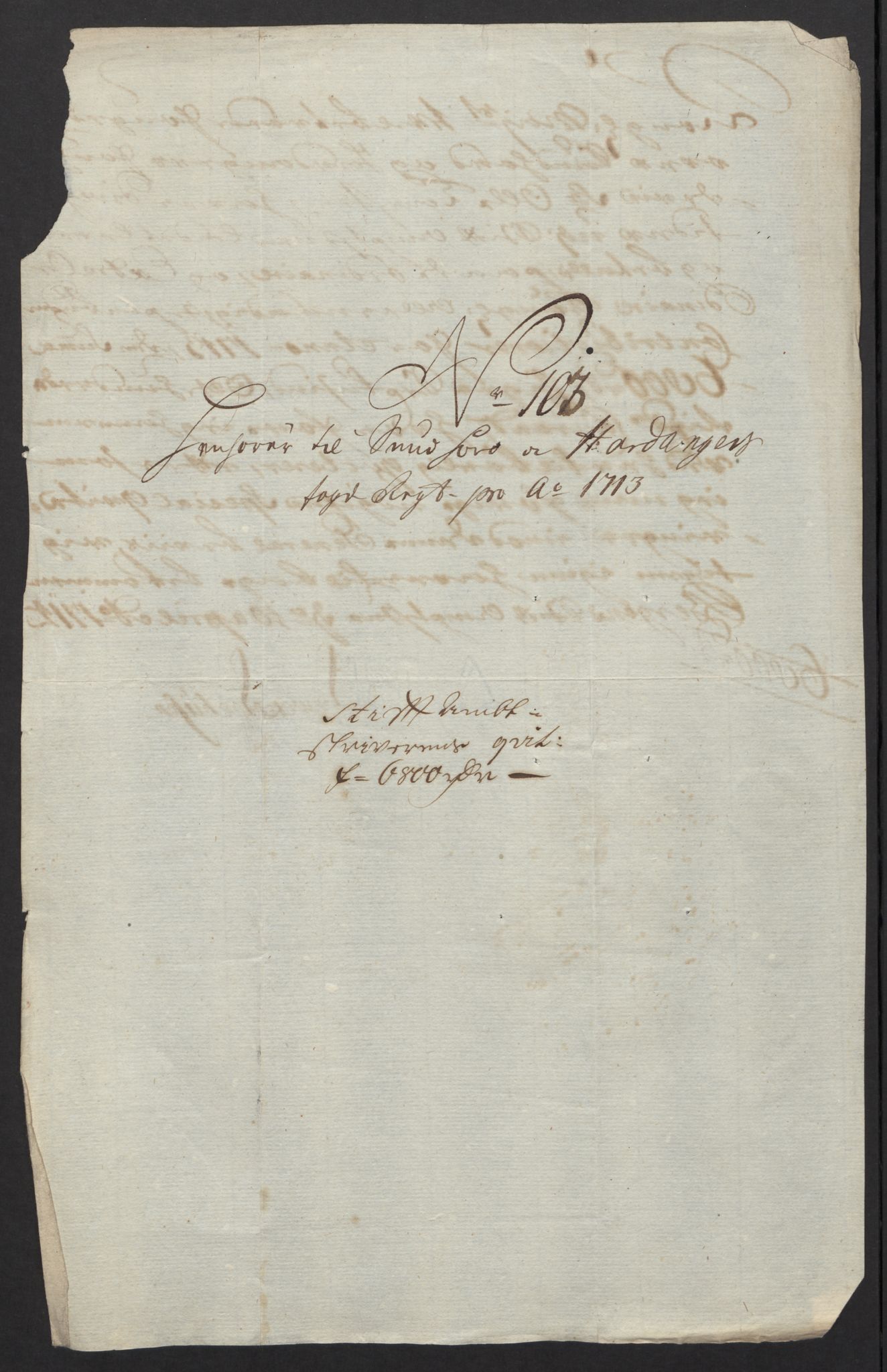 Rentekammeret inntil 1814, Reviderte regnskaper, Fogderegnskap, AV/RA-EA-4092/R48/L2989: Fogderegnskap Sunnhordland og Hardanger, 1713, p. 474