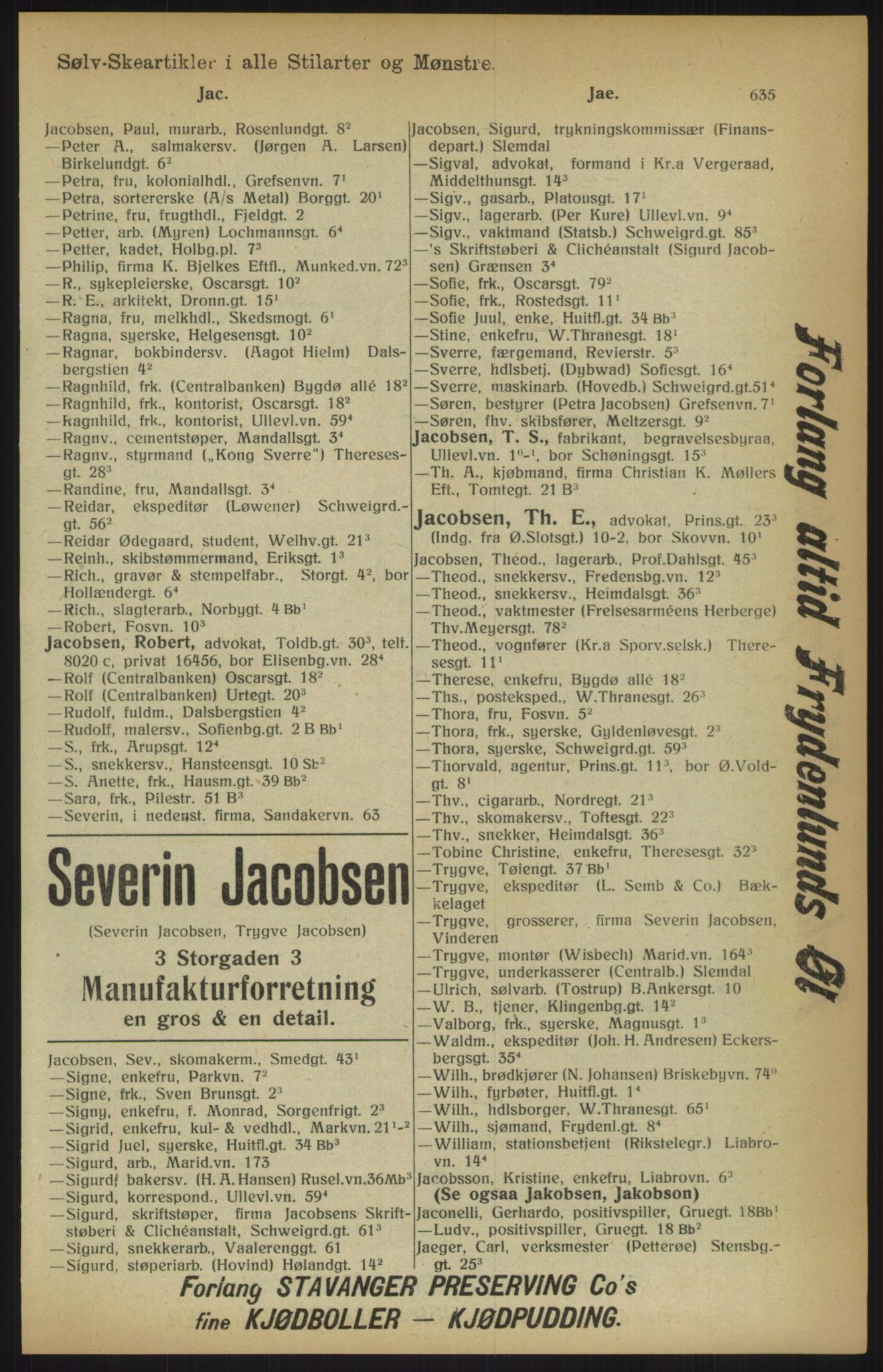 Kristiania/Oslo adressebok, PUBL/-, 1915, p. 635