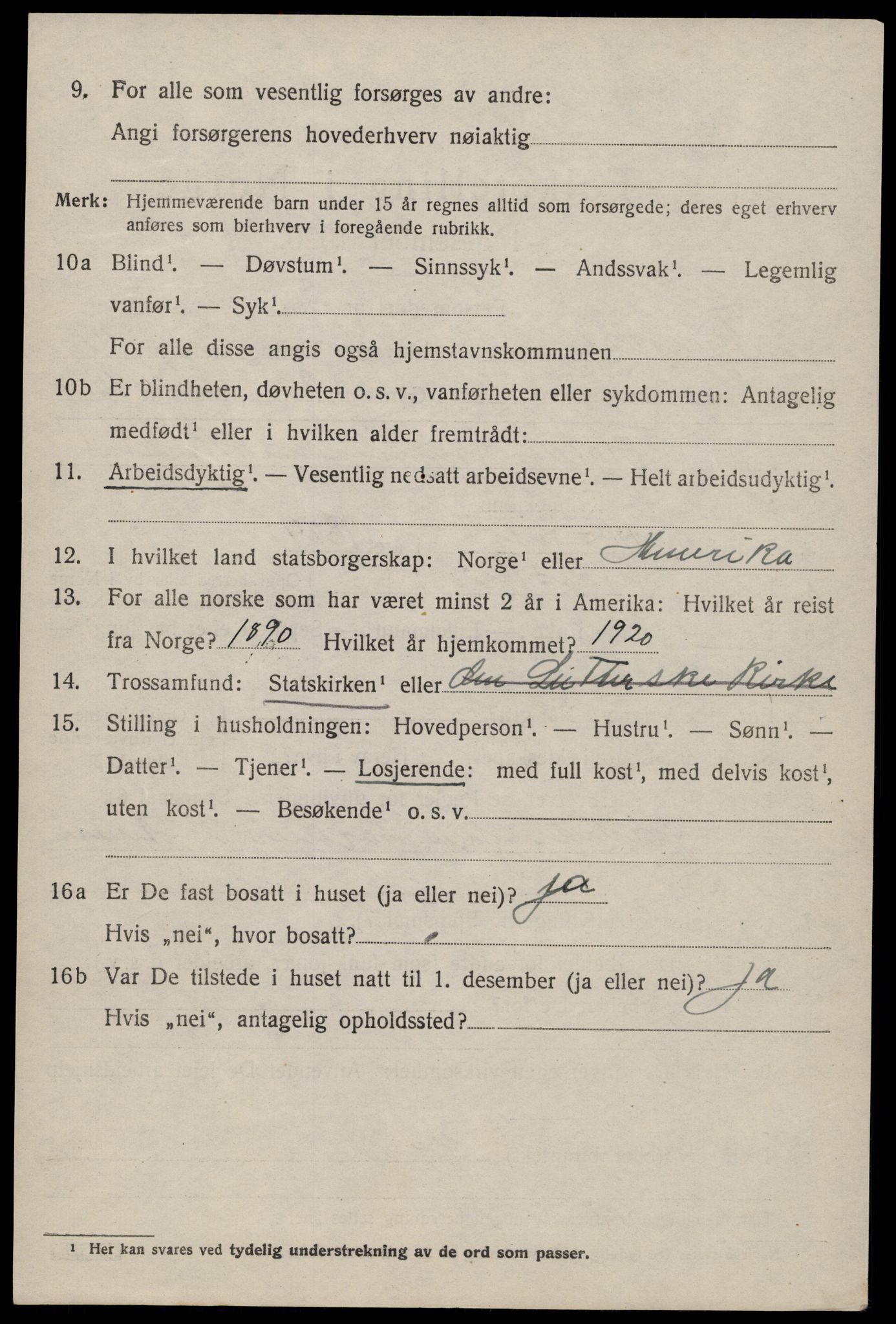 SAKO, 1920 census for Fyresdal, 1920, p. 1810