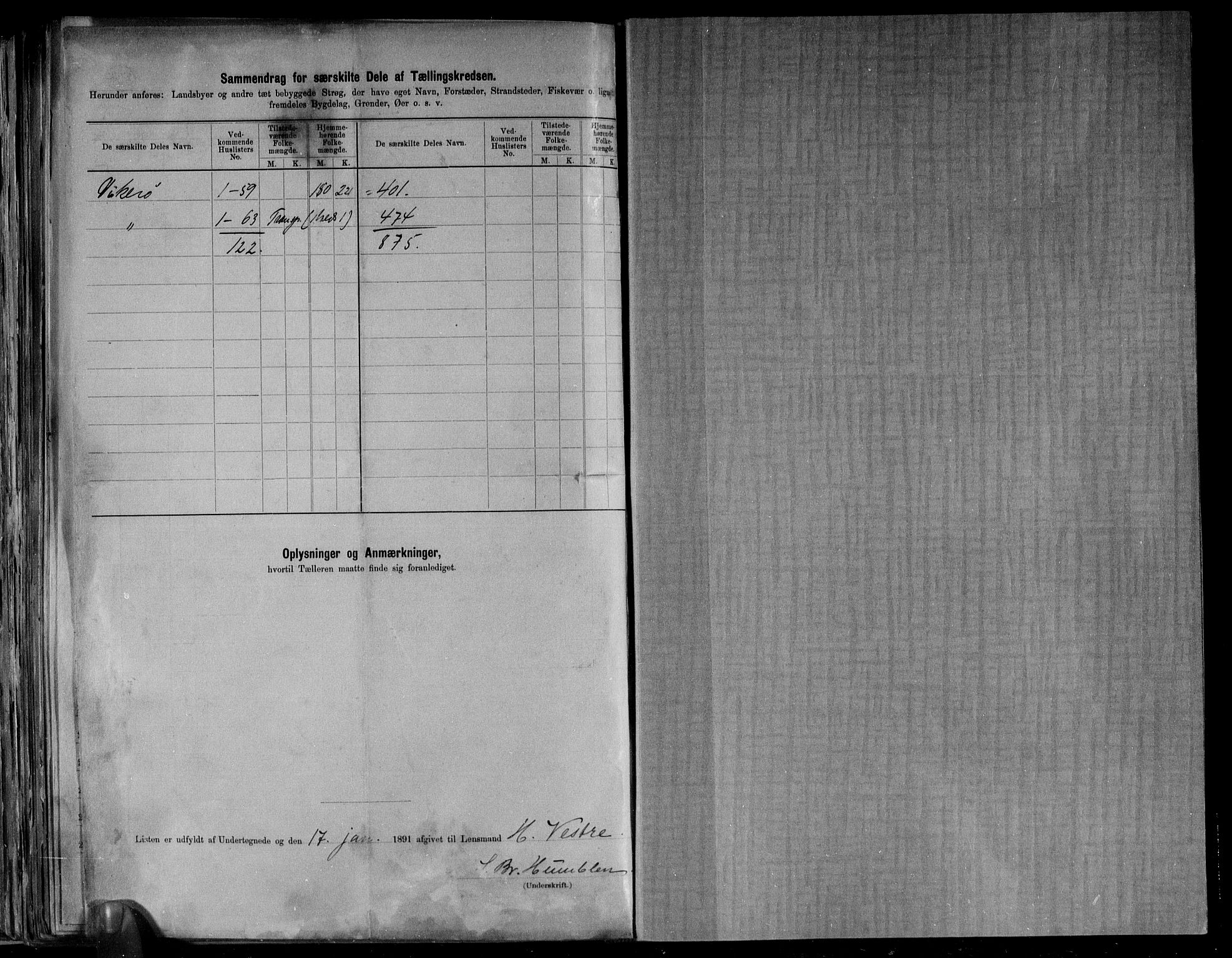 RA, 1891 census for 1533 Roald, 1891, p. 8