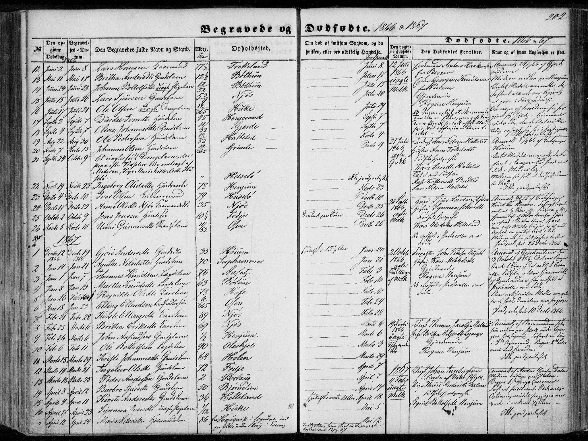 Leikanger sokneprestembete, SAB/A-81001: Parish register (official) no. A 8, 1852-1868, p. 202